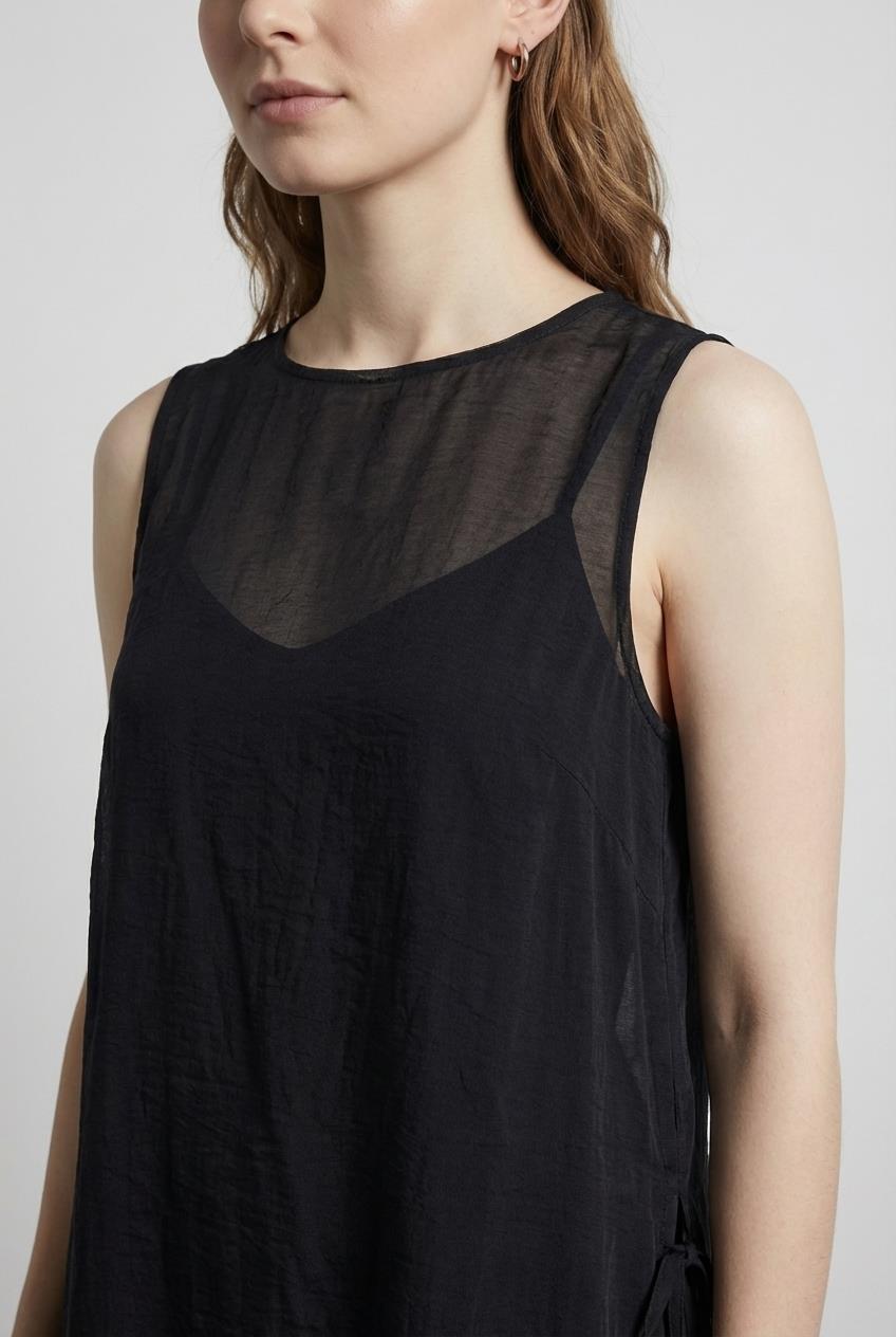 Quzu Organze Astarlı Elbise Siyah