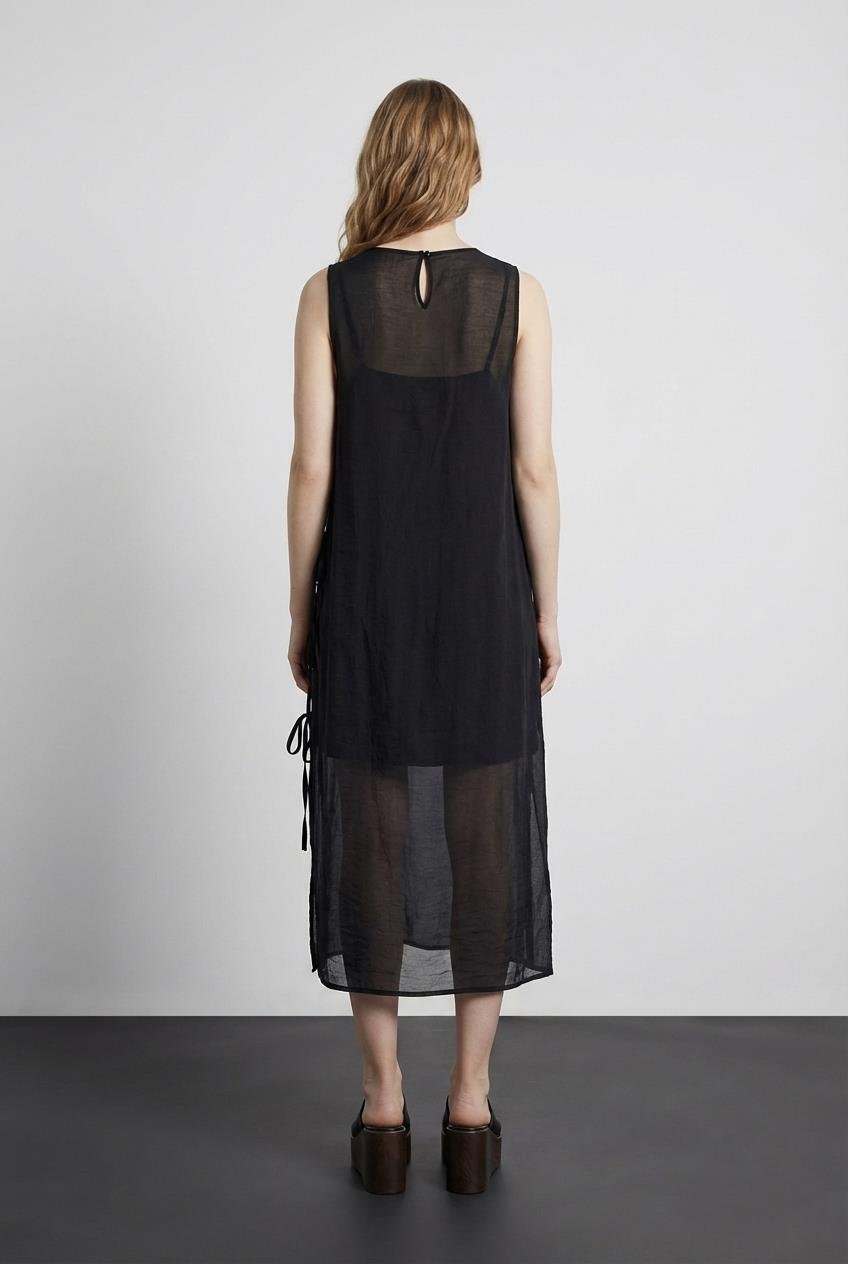 Quzu Organze Astarlı Elbise Siyah