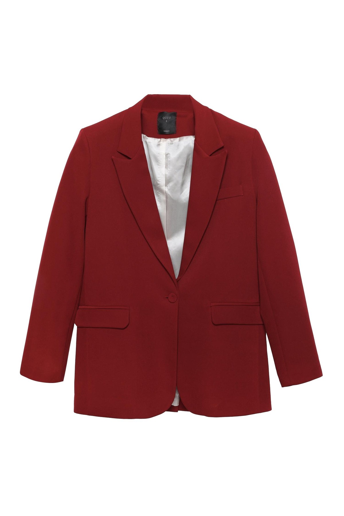 Quzu Oversize Blazer Ceket Bordo