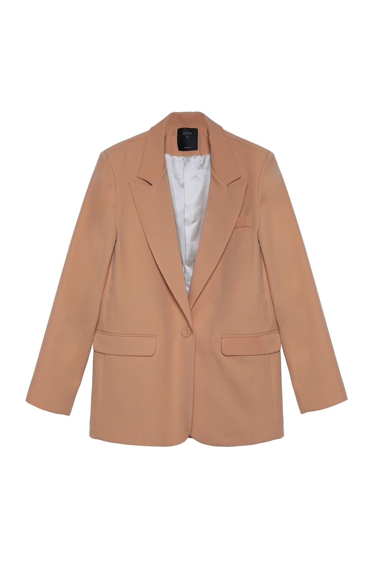 Quzu Oversize Blazer Ceket Camel