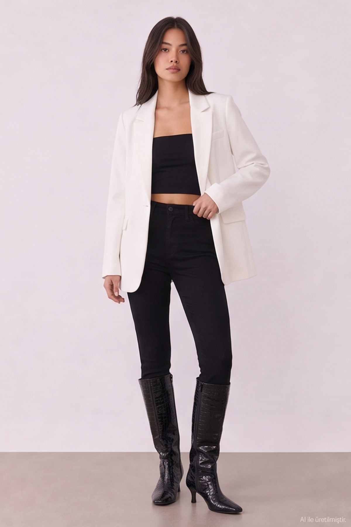 Quzu Oversized Blazer Ecru