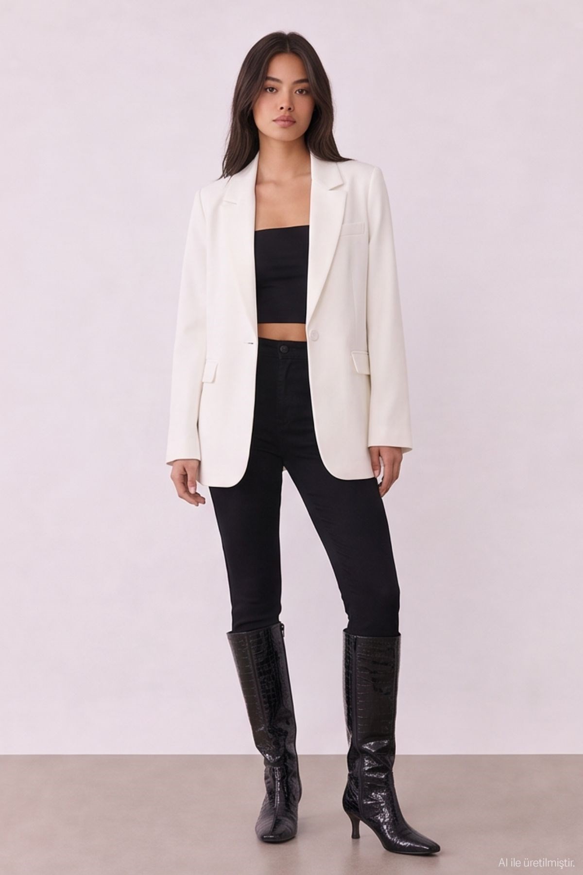 Quzu Oversized Blazer Ecru