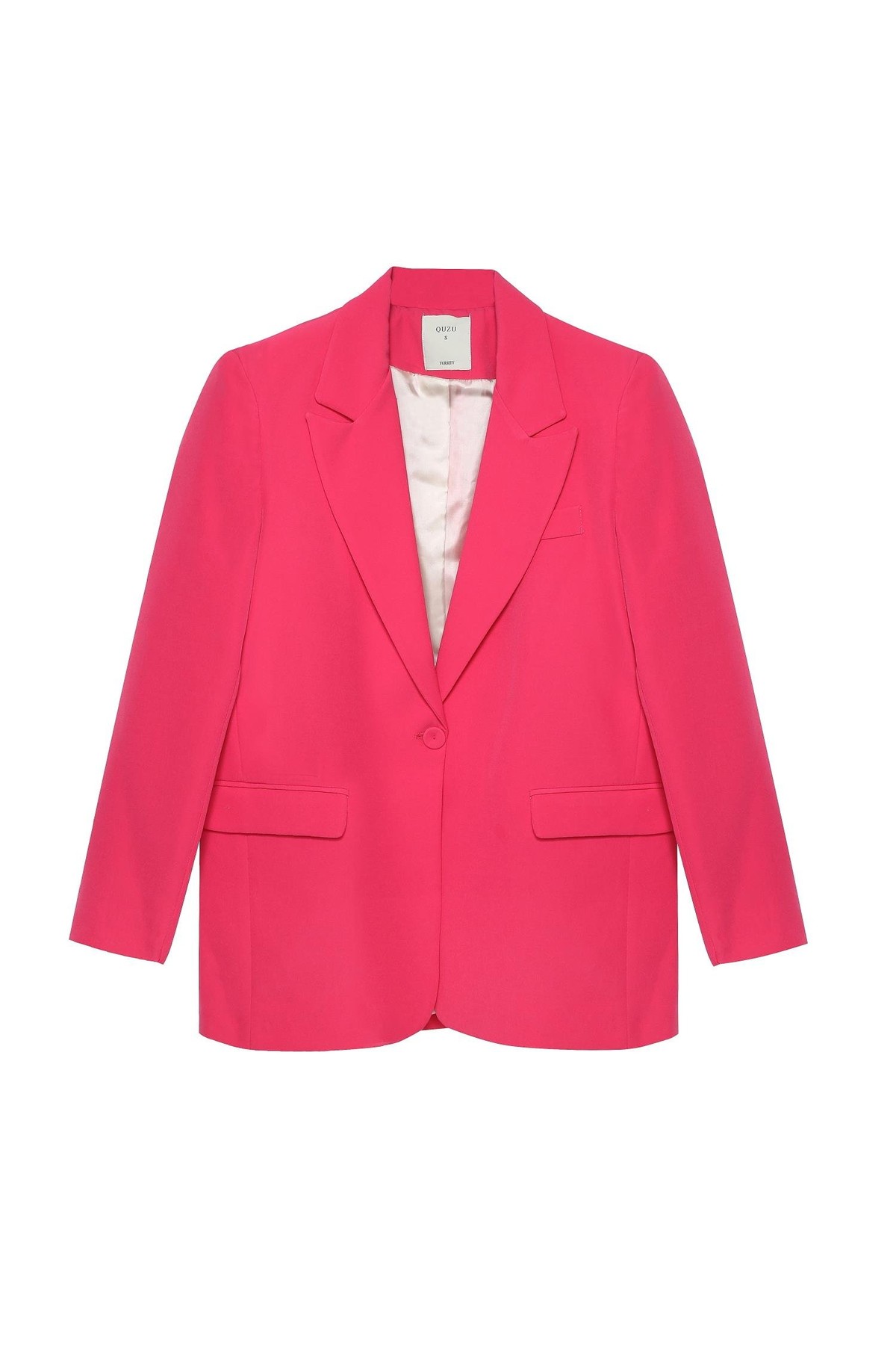 Quzu Oversize Blazer Ceket Fuşya