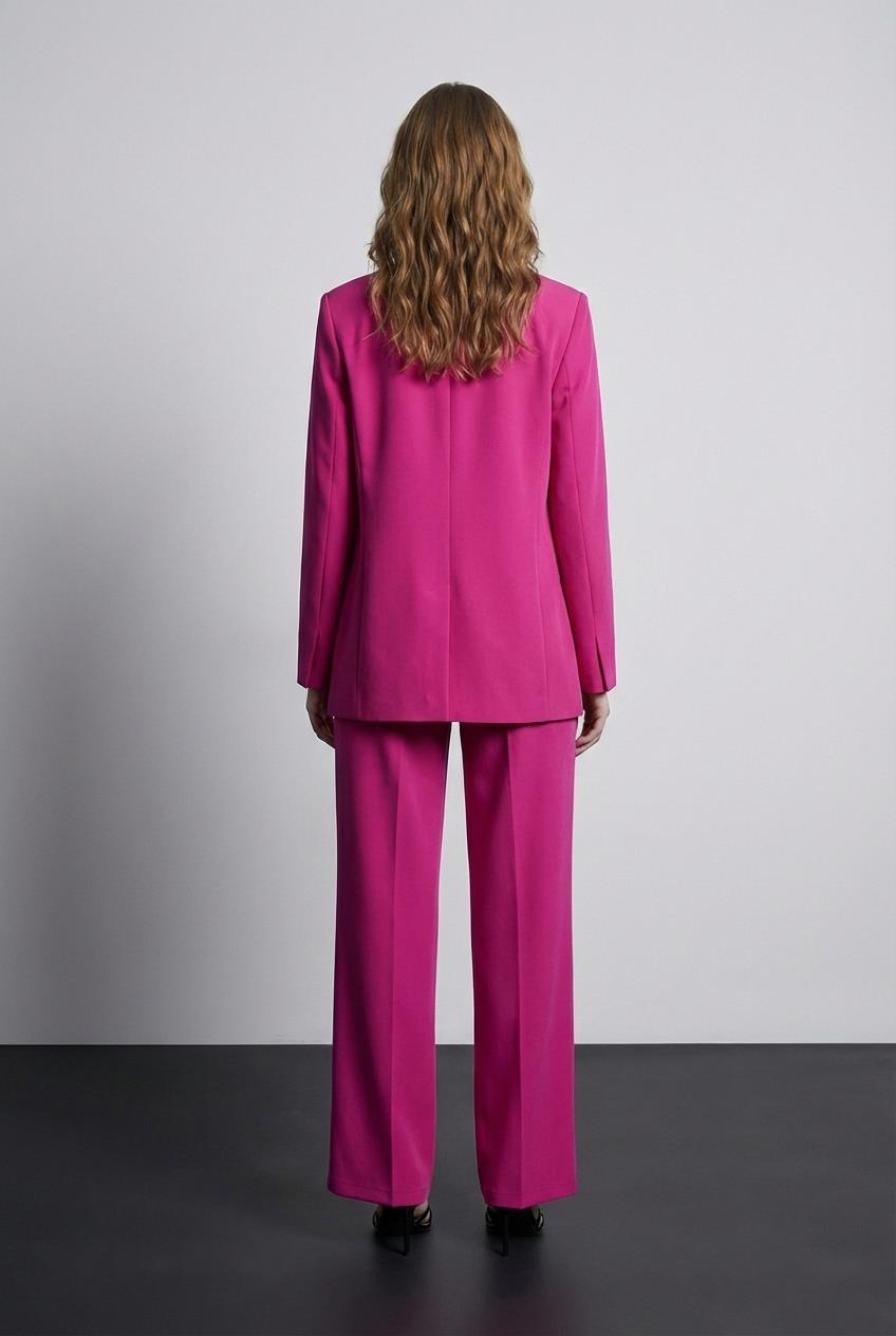 Quzu Oversize Blazer Ceket Fuşya