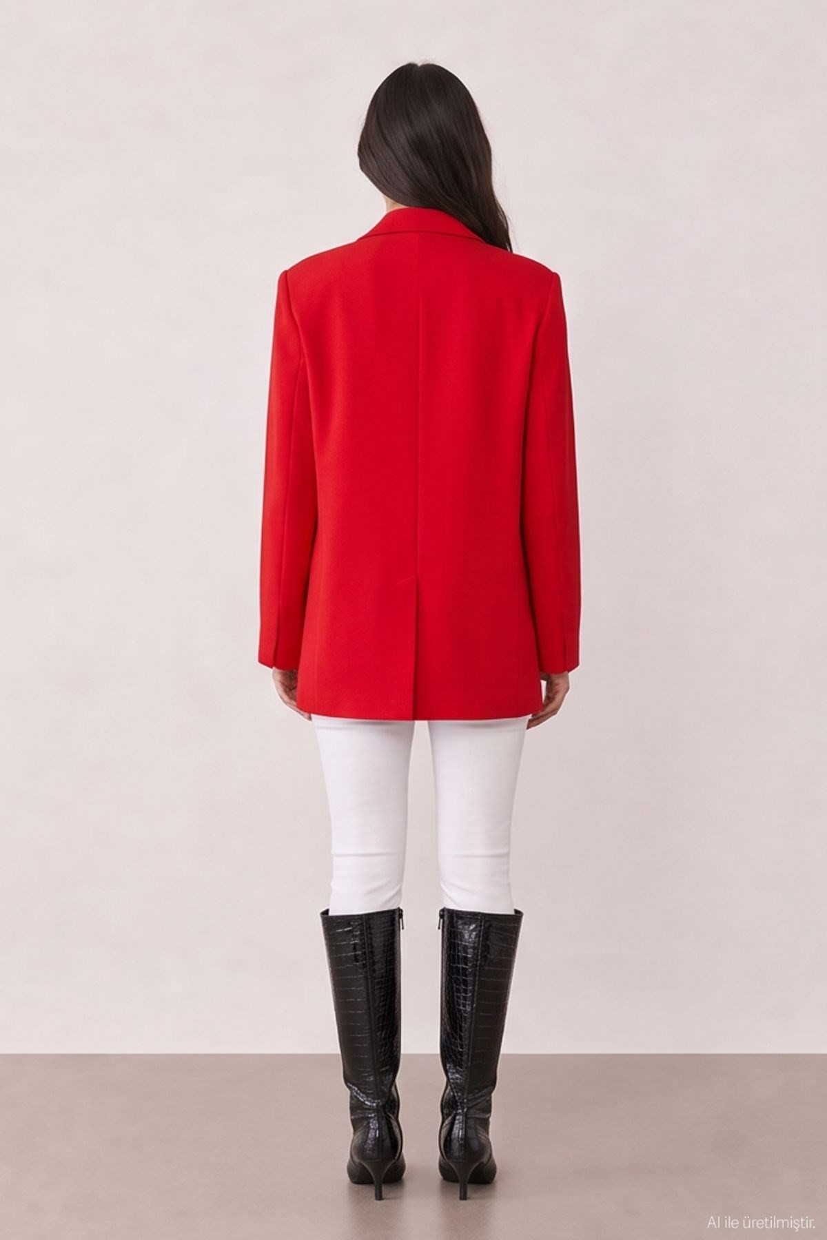 Quzu Oversize Blazer Jacket Red