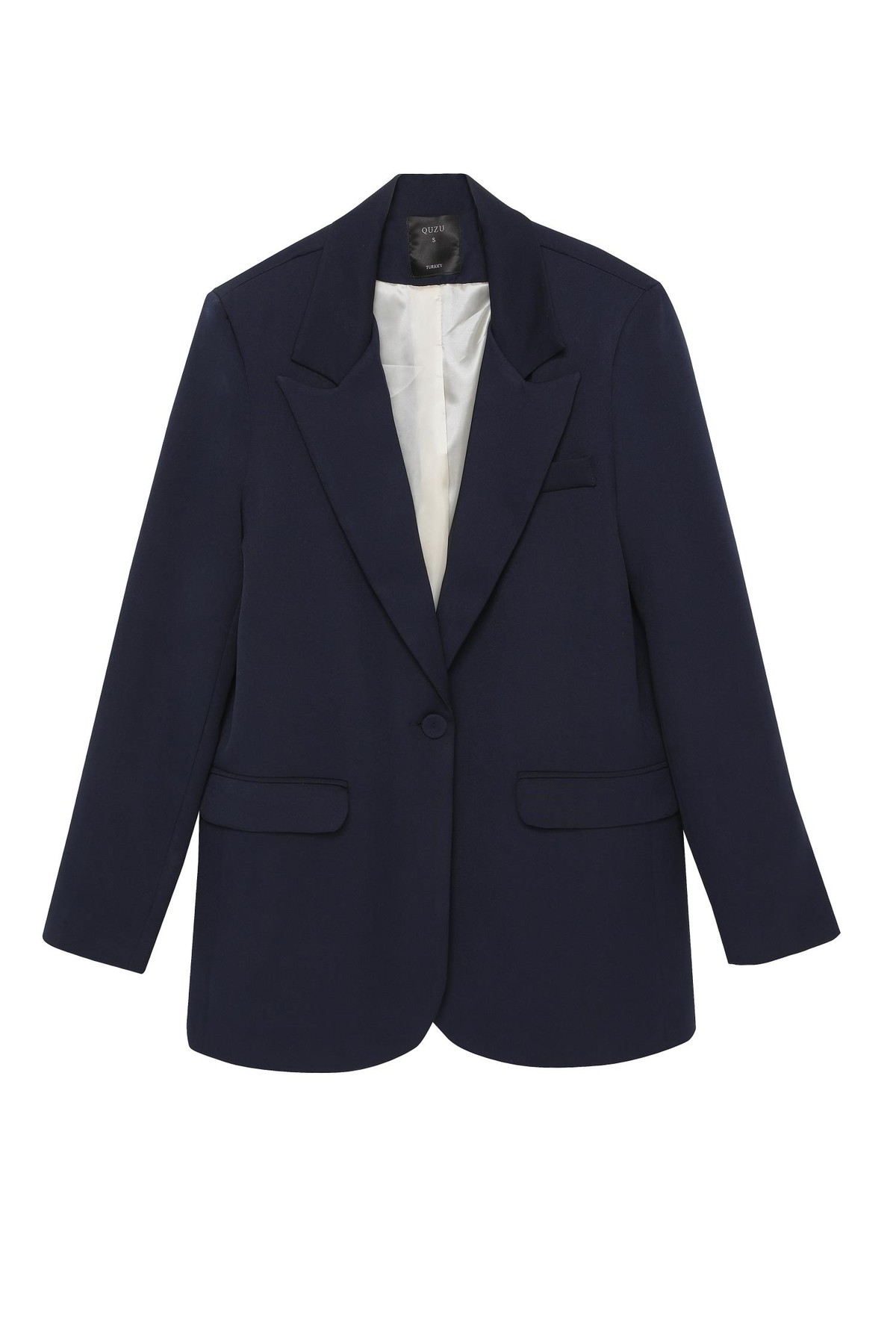Quzu Oversize Blazer Ceket Lacivert