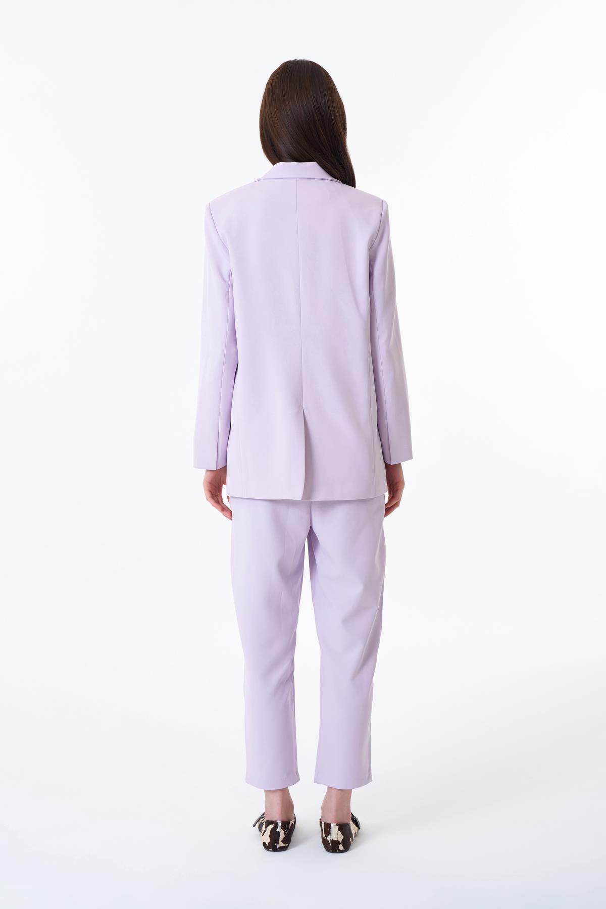 Quzu Oversize Blazer Ceket Lila