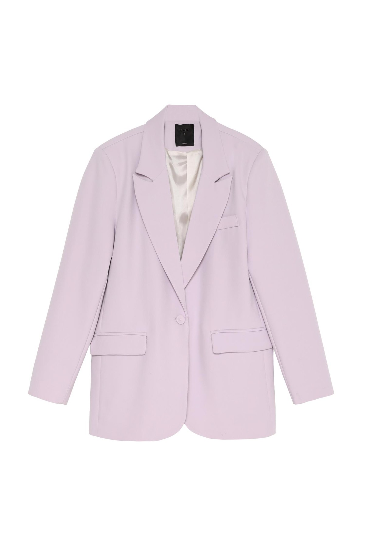 Quzu Oversize Blazer Ceket Lila