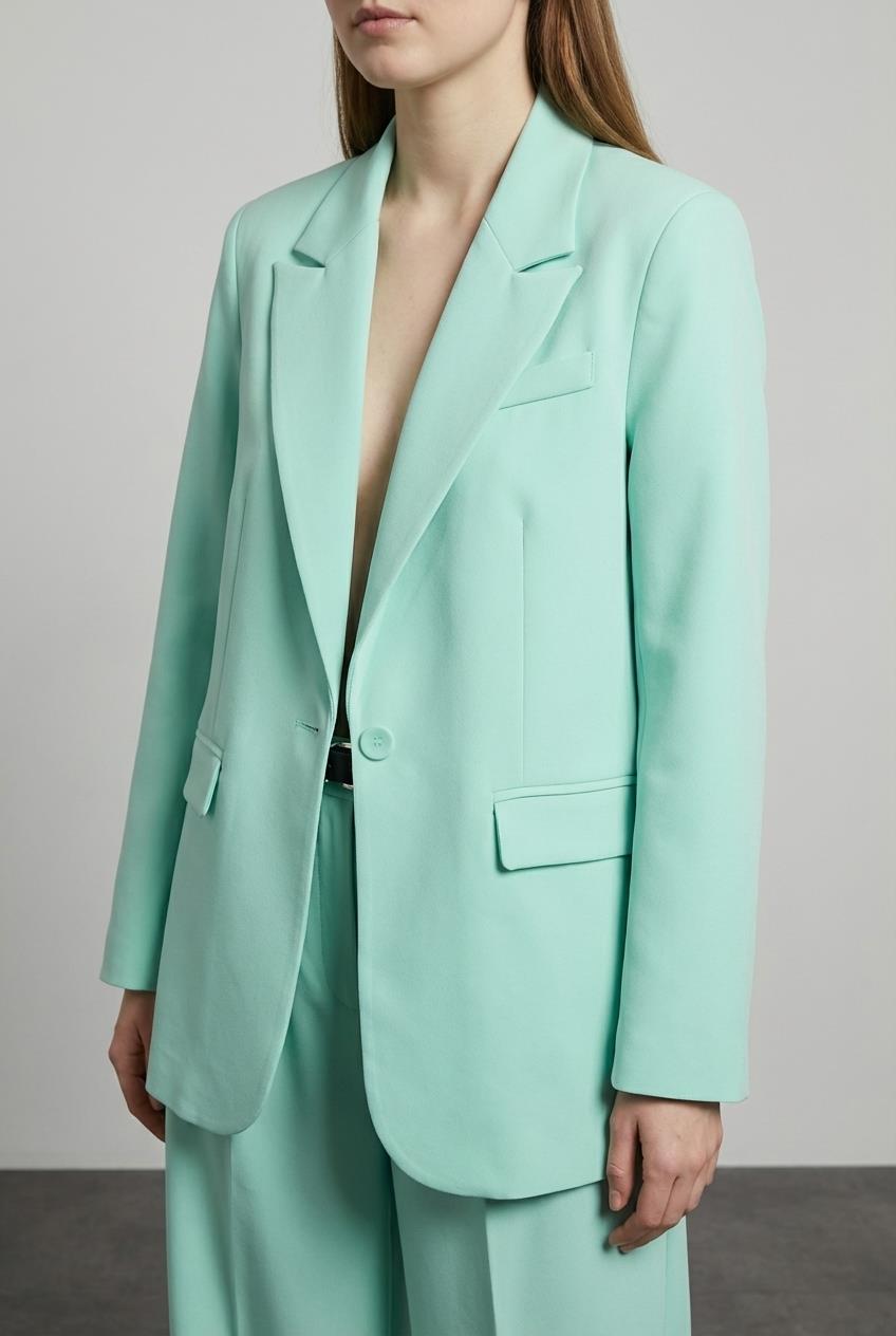 Quzu Oversize Blazer Ceket Mint