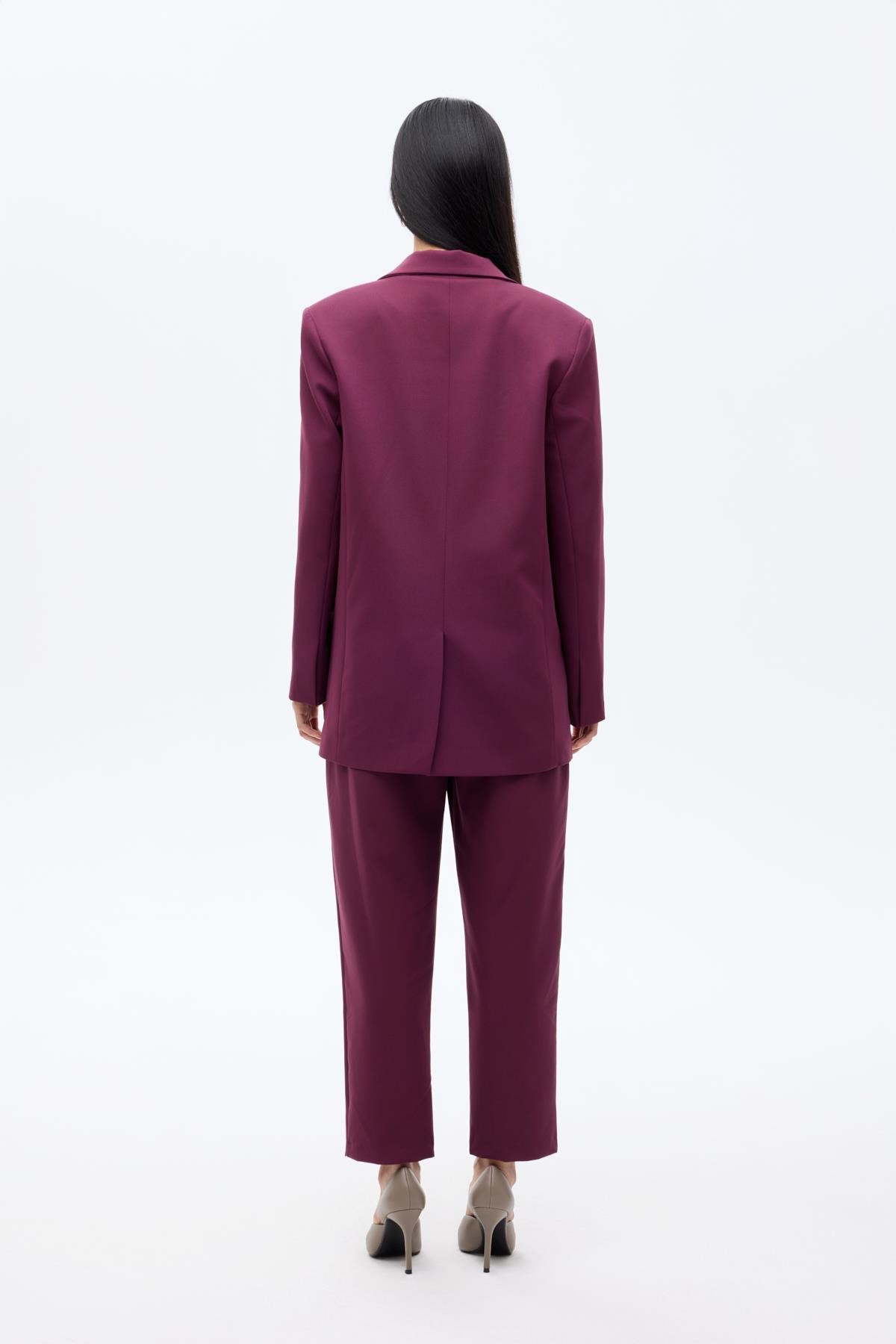Quzu Oversize Blazer Ceket Mürdüm