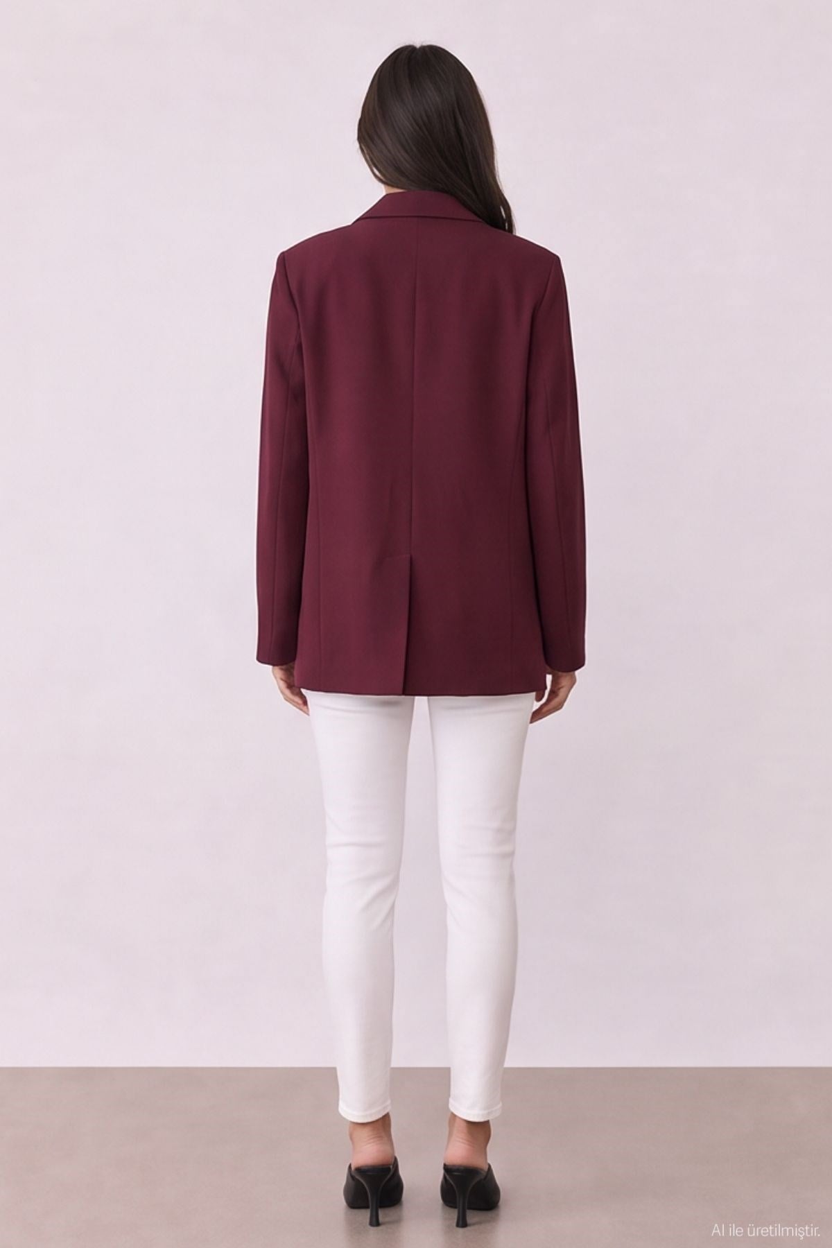 Quzu Oversize Blazer Jacket Plum