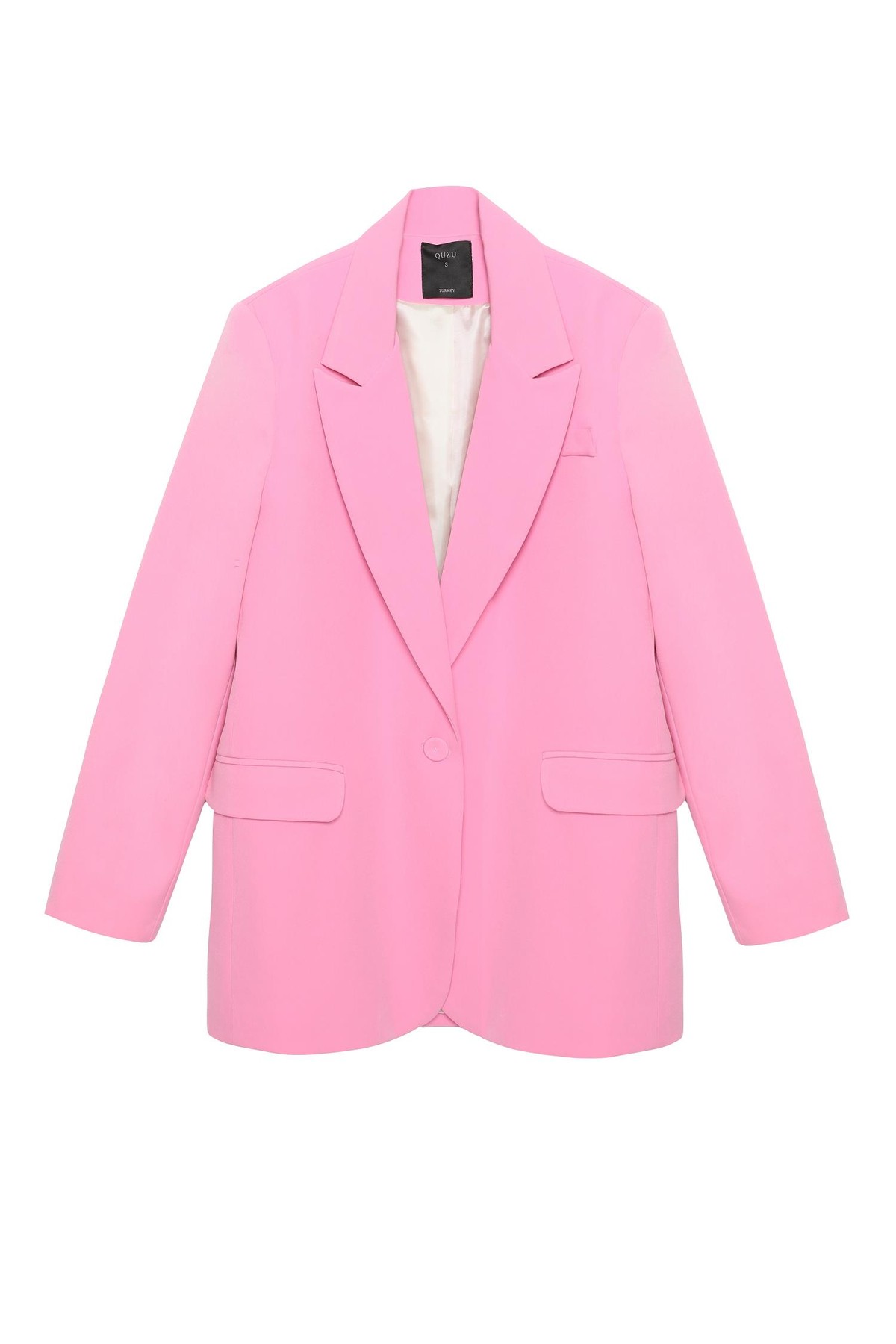 Quzu Oversize Blazer Ceket Pembe