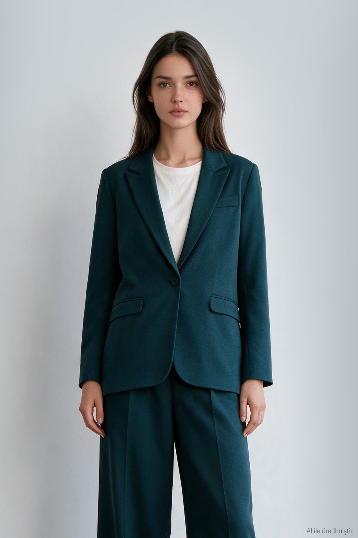 Quzu Oversize Blazer Ceket Petrol