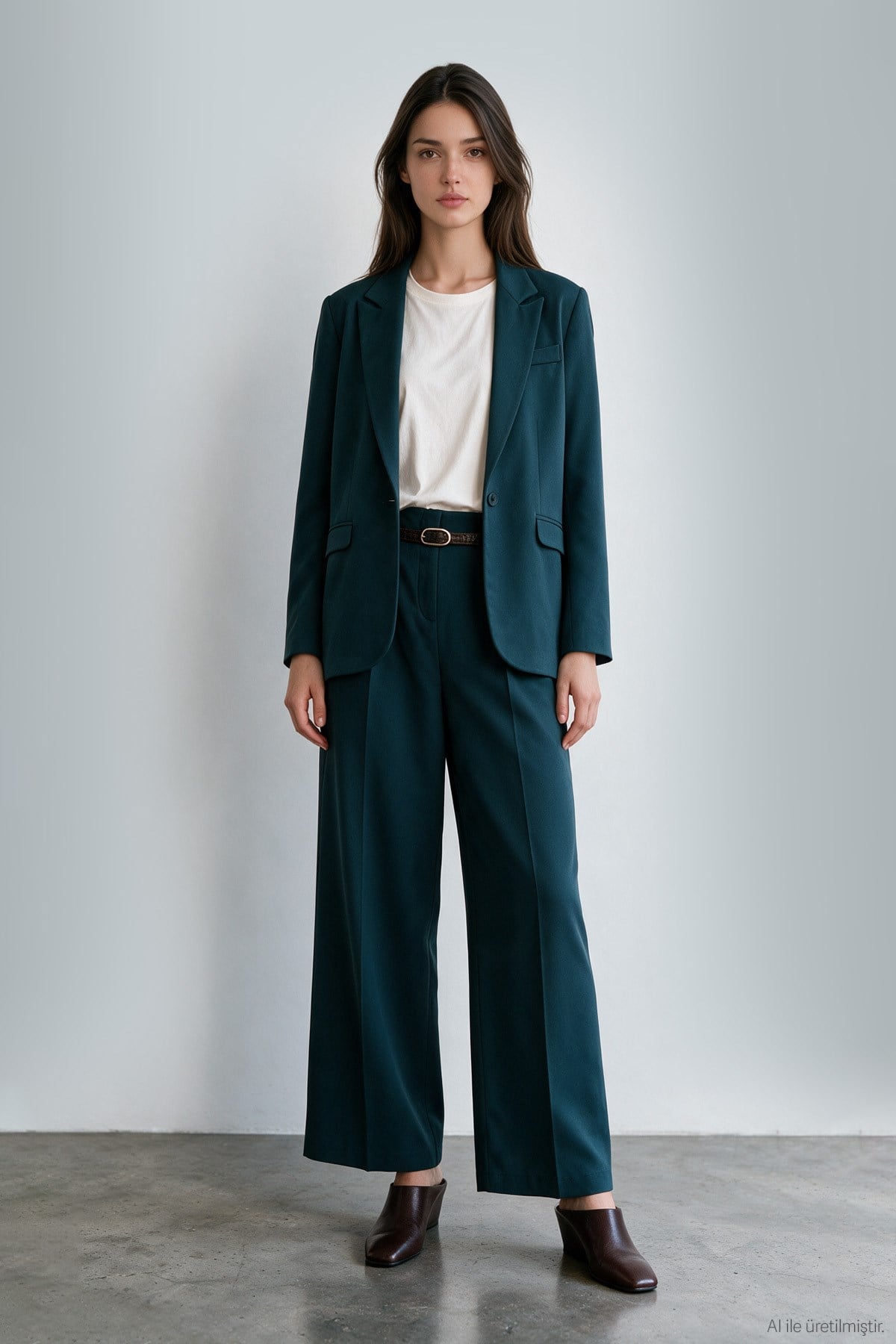 Quzu Oversize Blazer Ceket Petrol