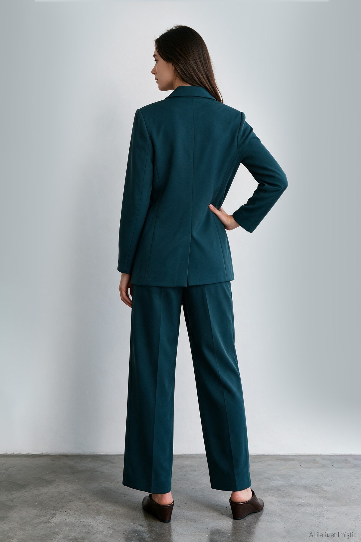 Quzu Oversize Blazer Ceket Petrol