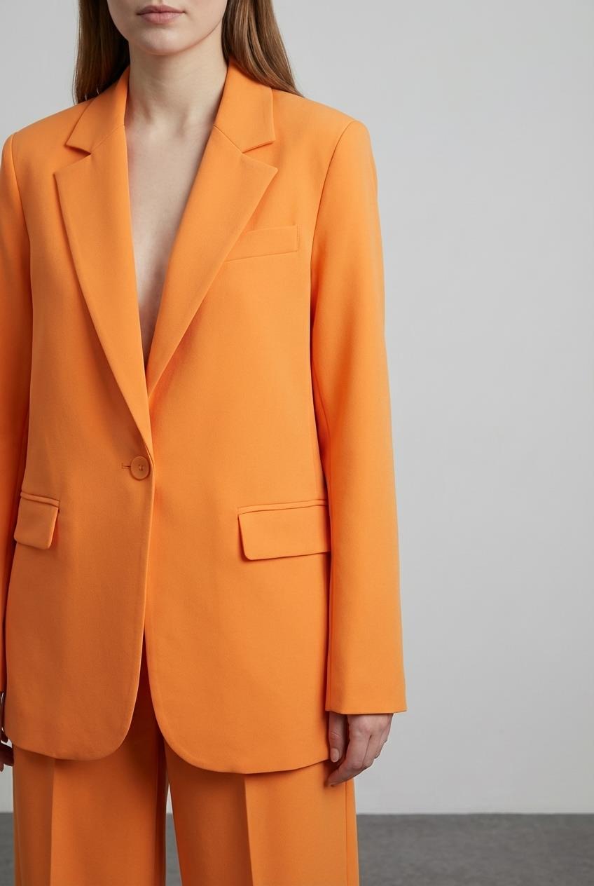 Quzu Oversize Blazer Ceket Turuncu
