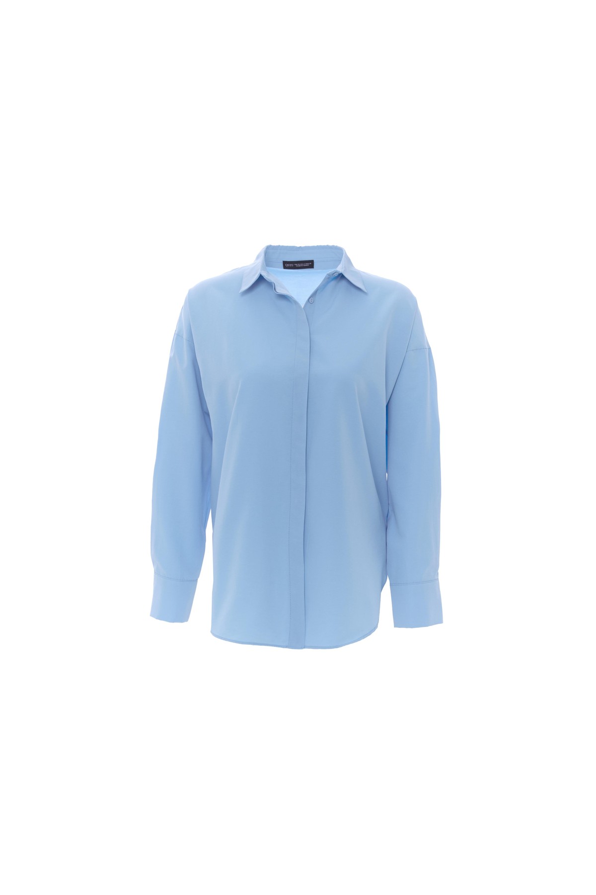 Quzu Oversize Gömlek Mavi