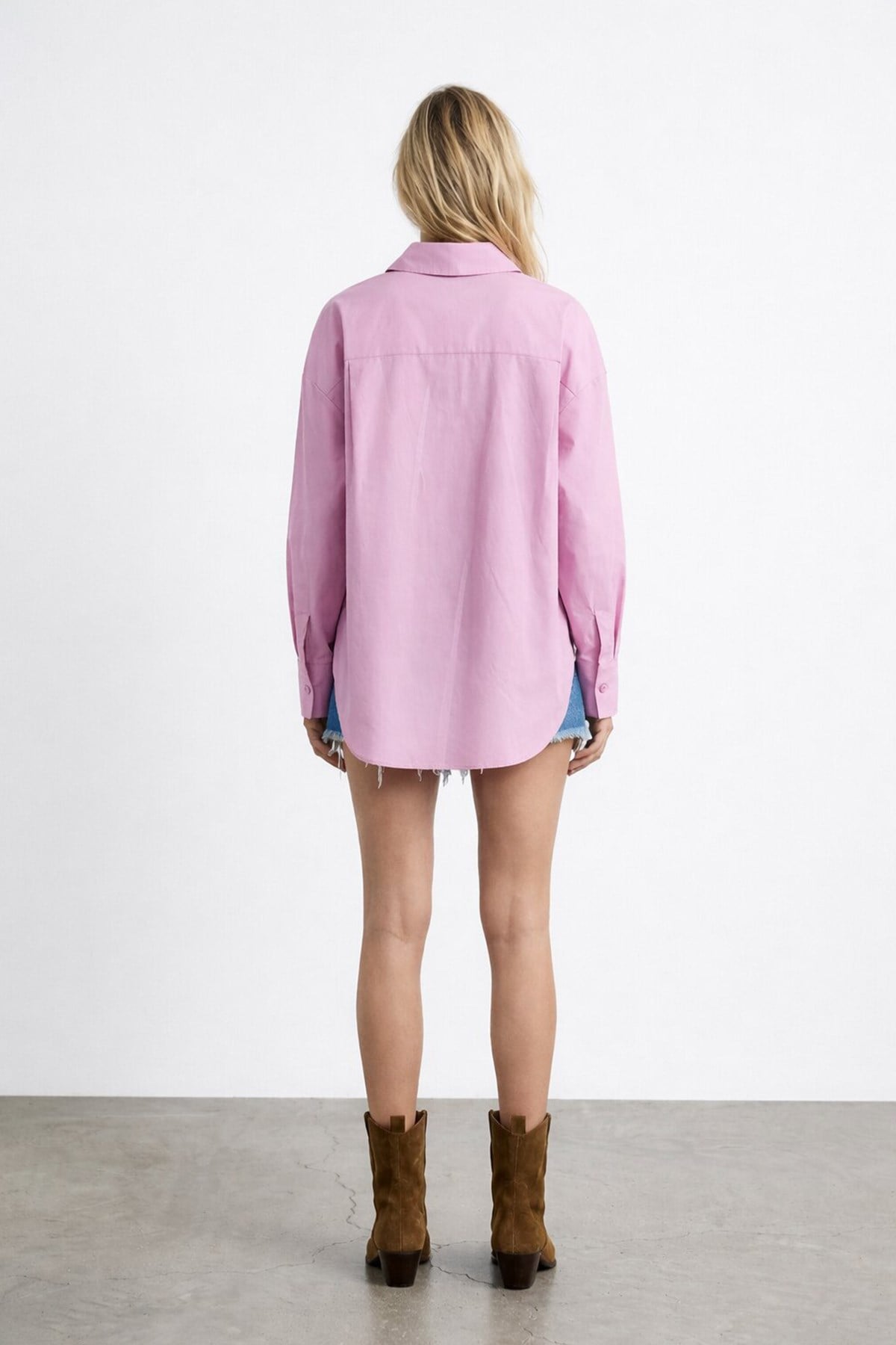 Quzu Oversize Gömlek Pembe