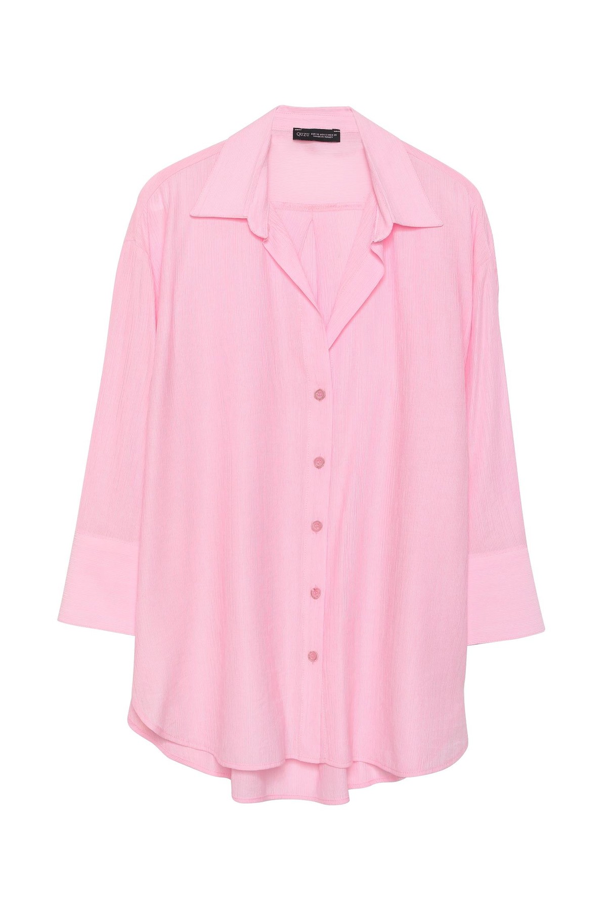 Quzu Oversize Gömlek Pembe