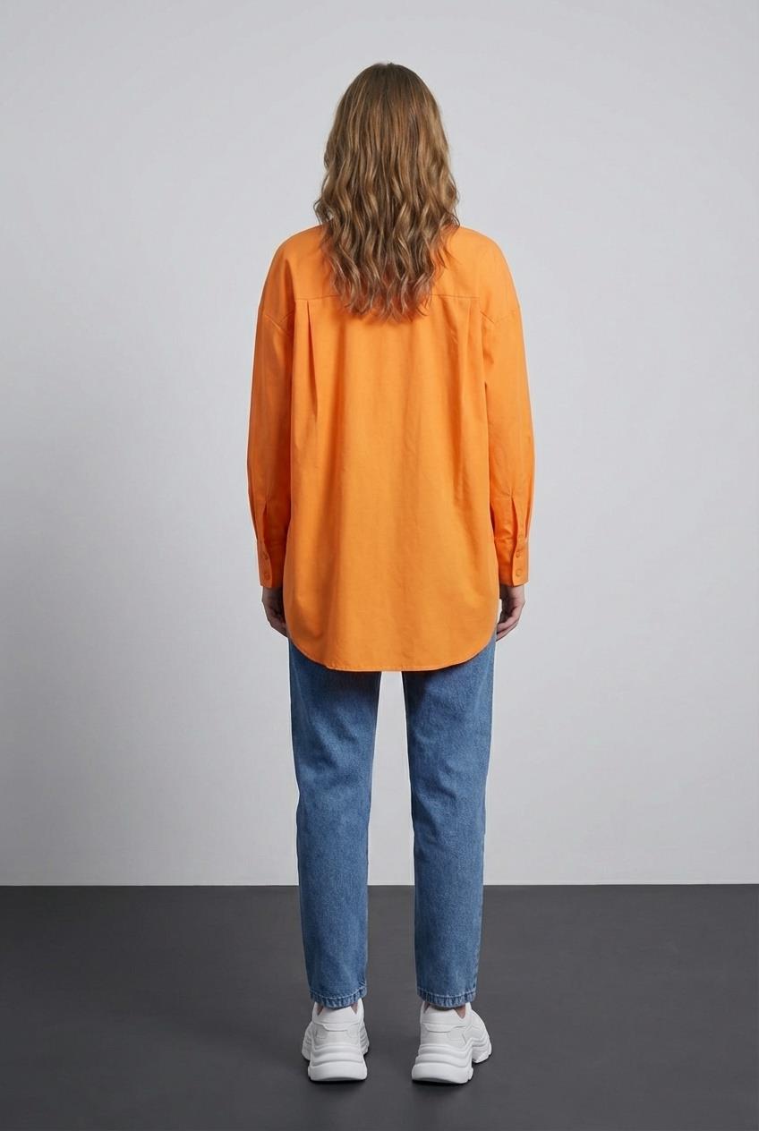 Quzu Oversize Gömlek Turuncu