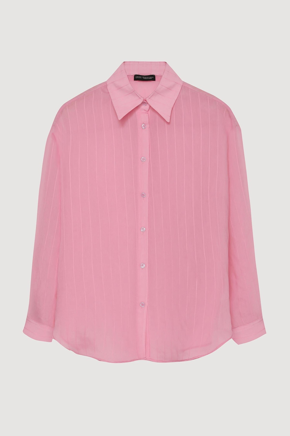 Quzu Oversize Uzun Kollu Gömlek Pembe