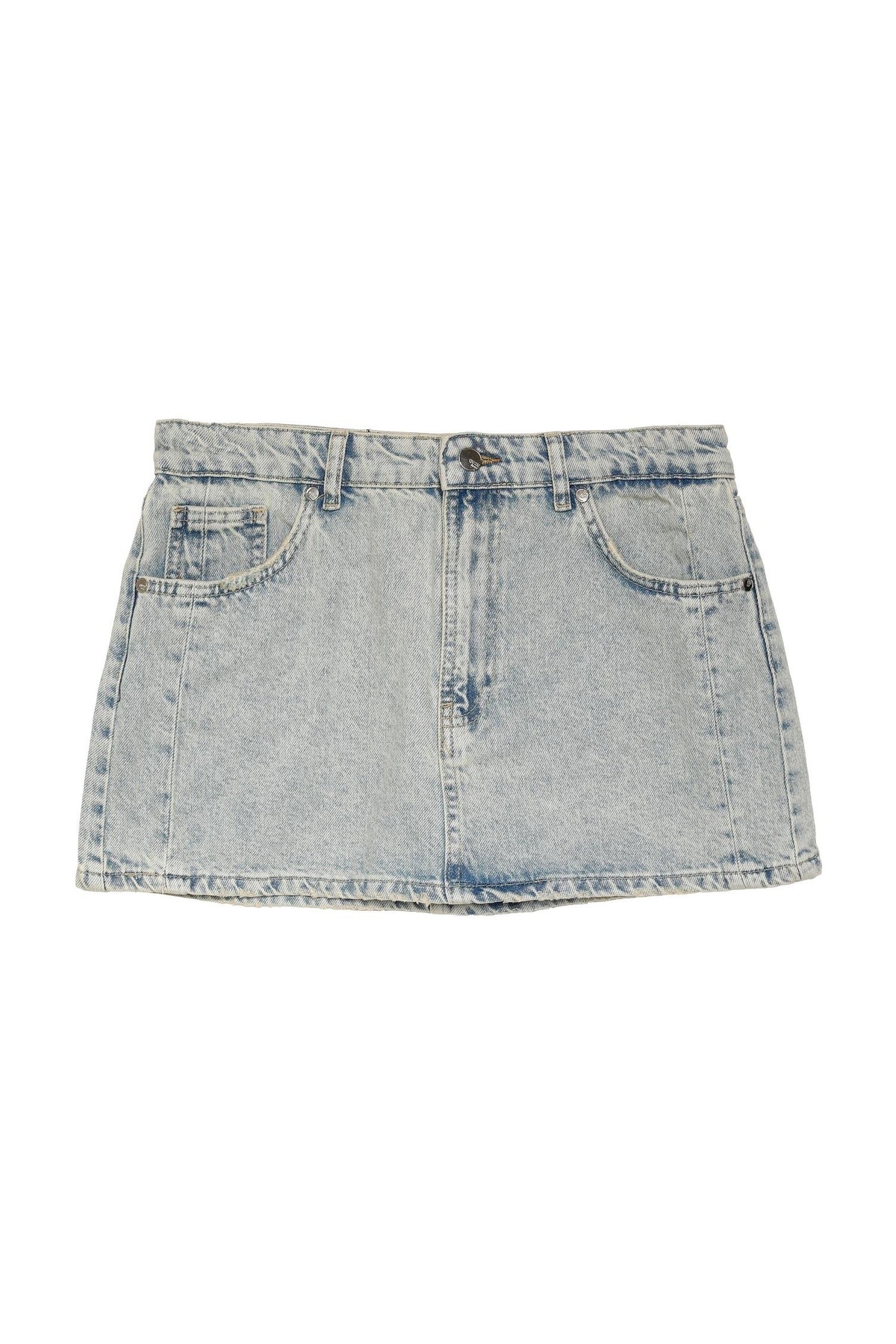 Quzu Parçalı Mini Etek Mavi