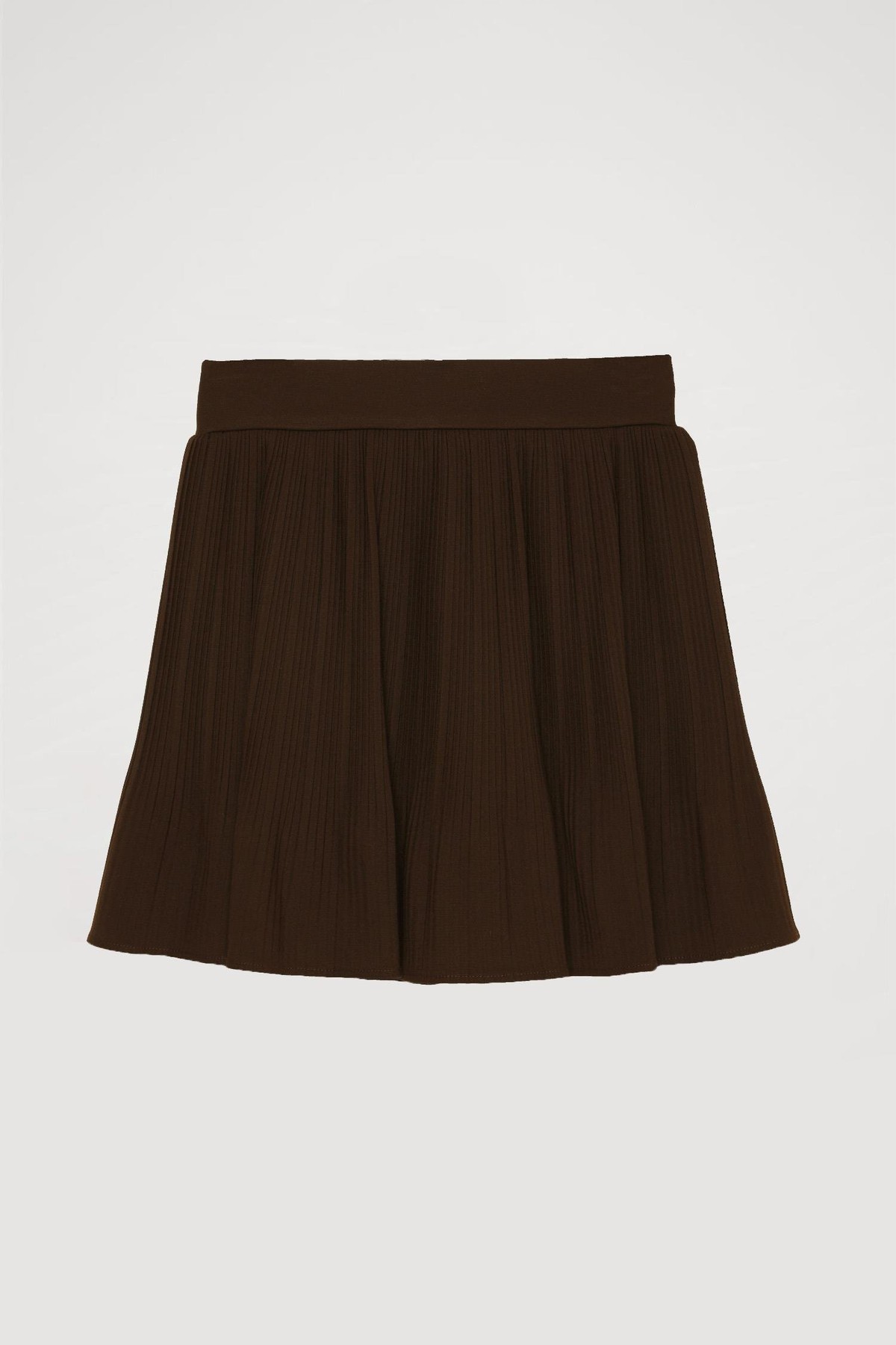 Quzu Pile Detaylı Etek Kahve