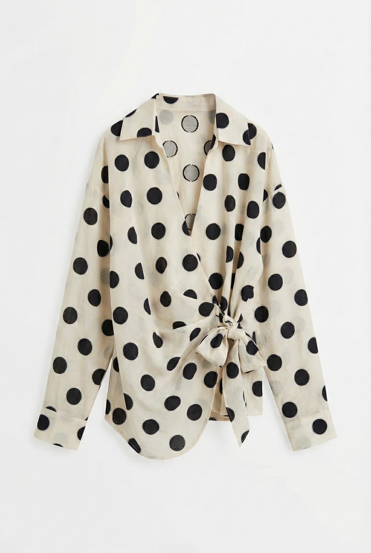 Quzu Puantiye Detaylı Bluz Bej