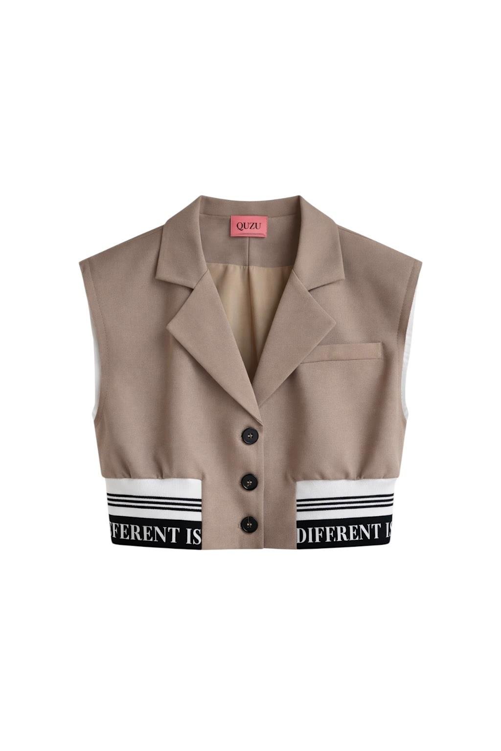 Quzu Ribana Detaylı Yelek Bej