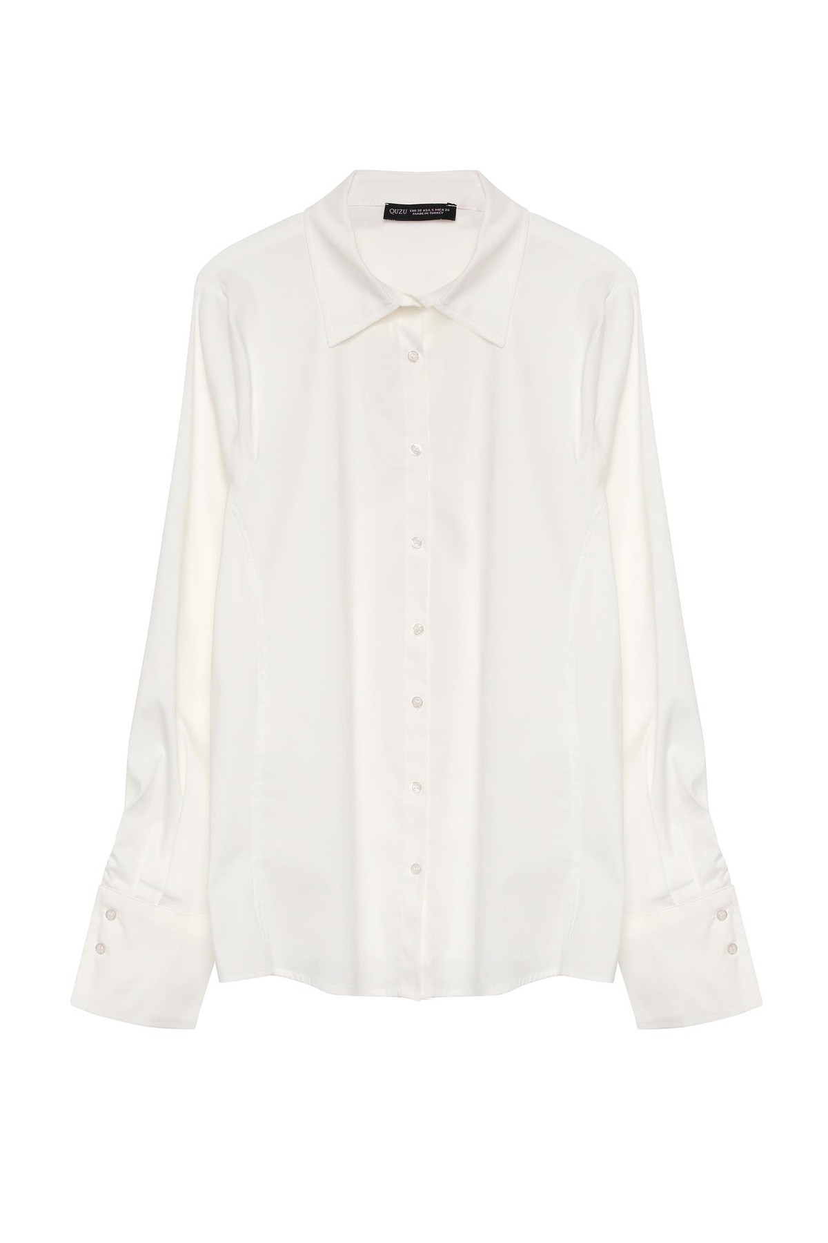 Quzu Slim Fit Gömlek Ekru
