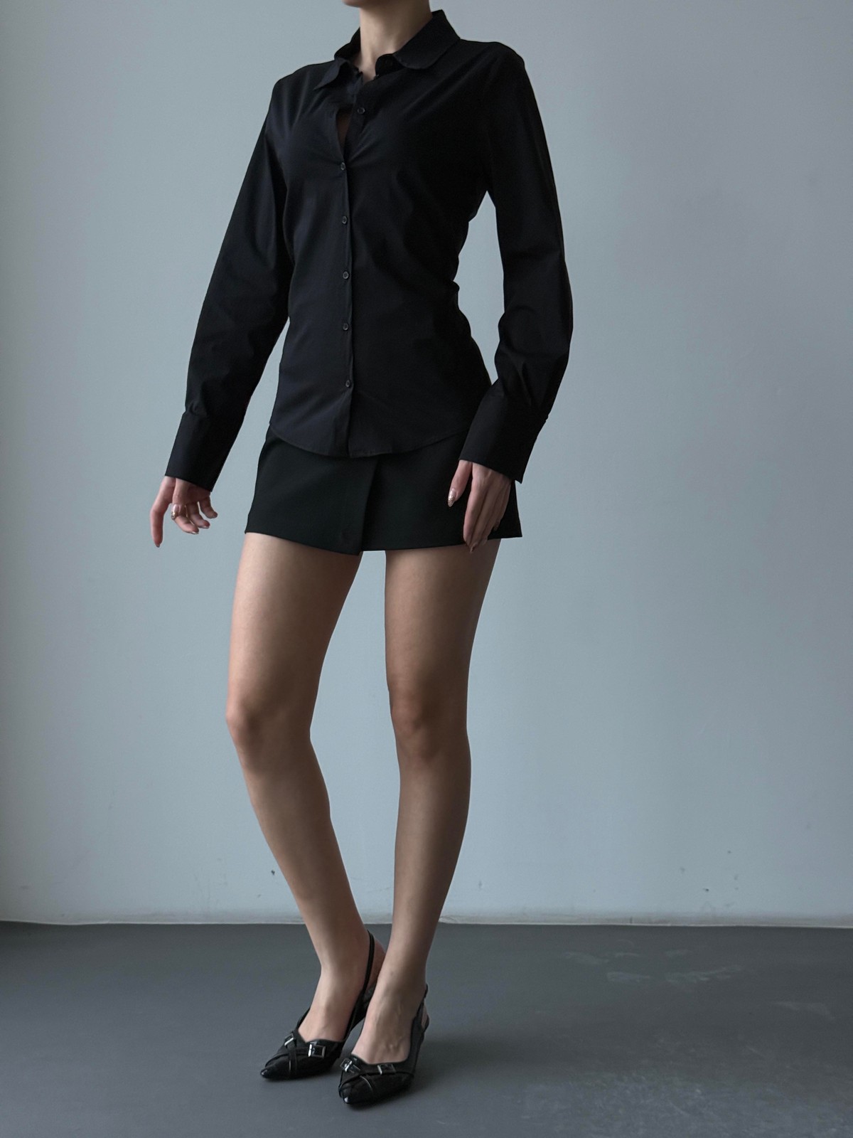 Quzu Slim Fit Gömlek Siyah