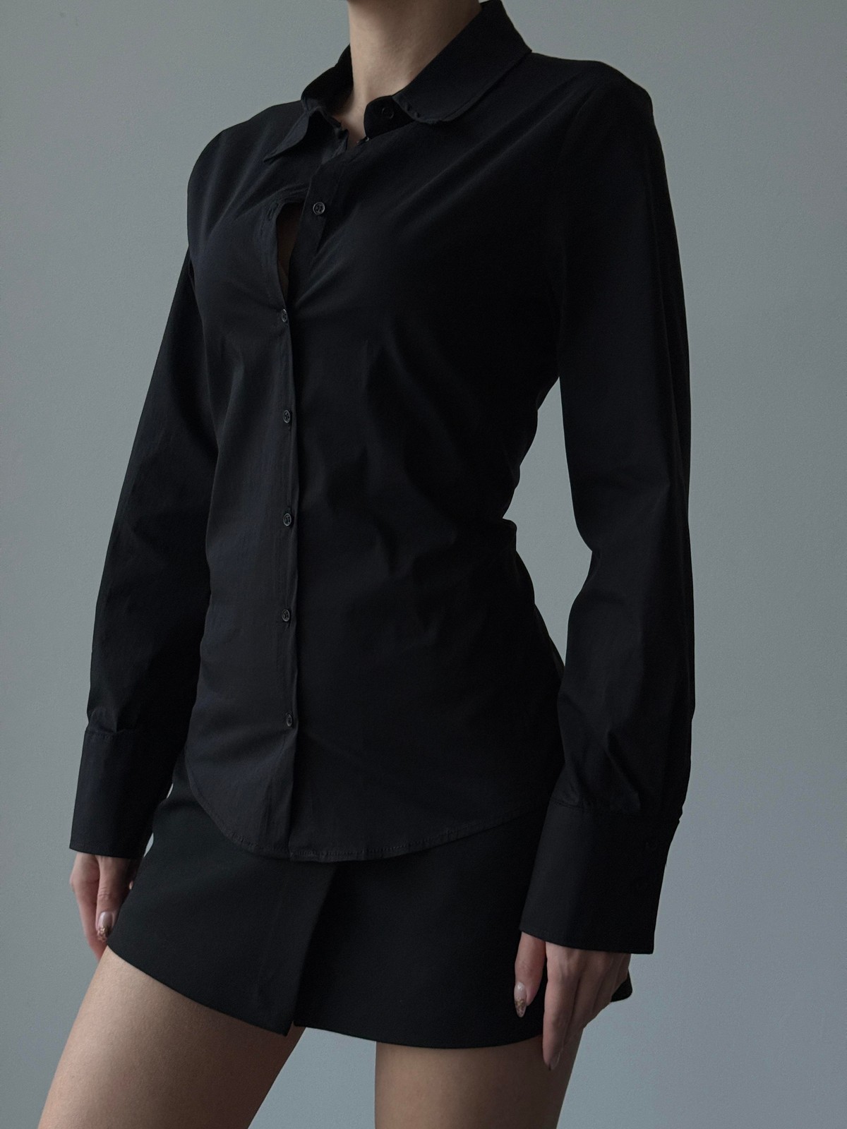 Quzu Slim Fit Gömlek Siyah