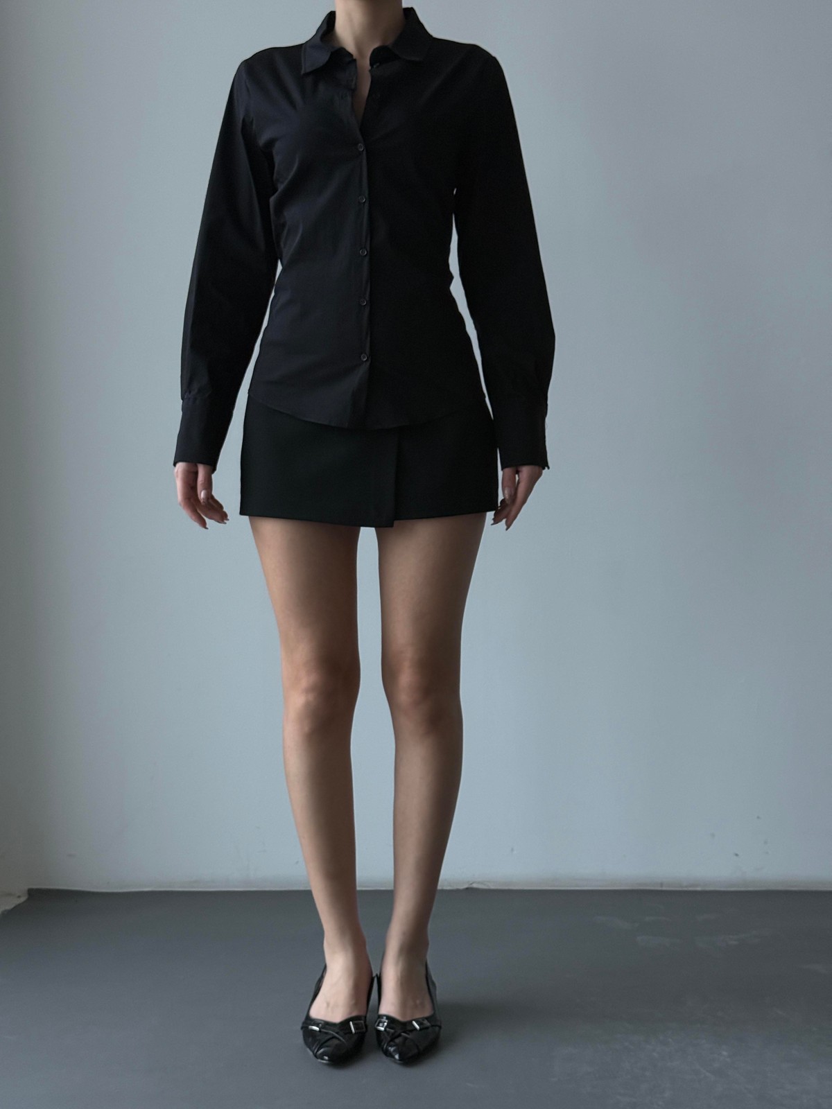 Quzu Slim Fit Gömlek Siyah