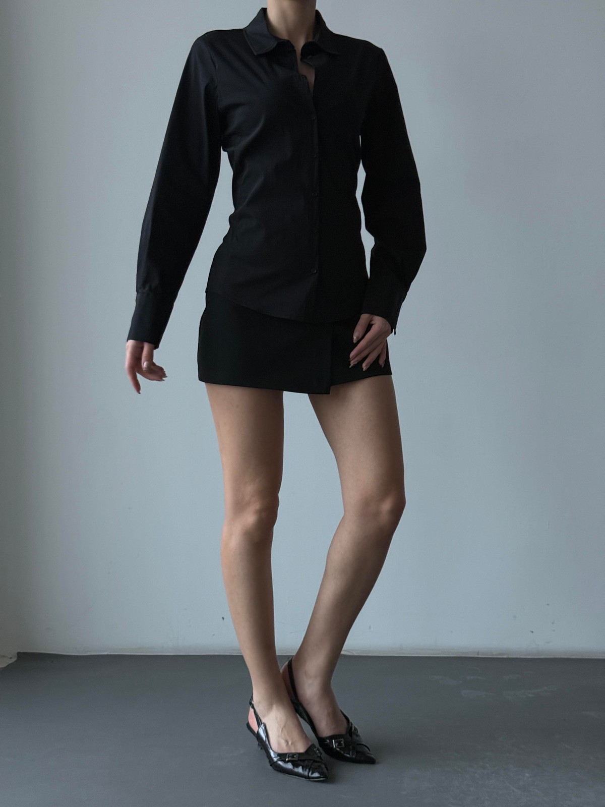 Quzu Slim Fit Gömlek Siyah