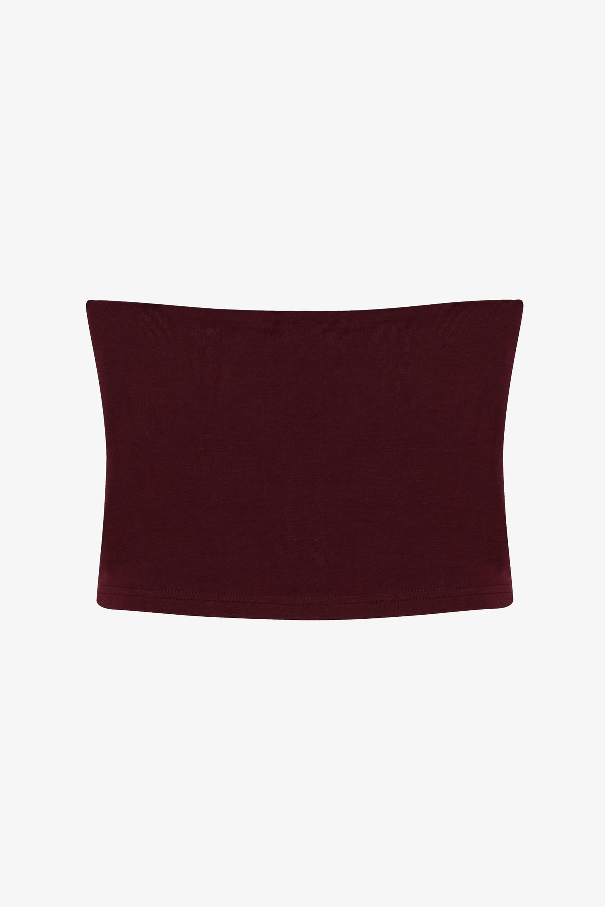 Quzu Straplez Crop Top Bordo
