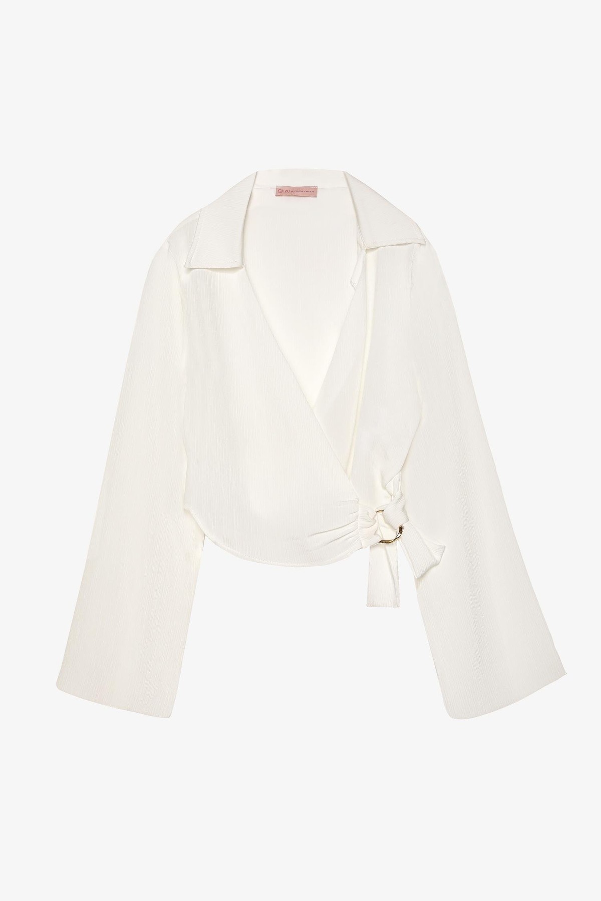 Quzu Toka Detaylı Bluz Ekru