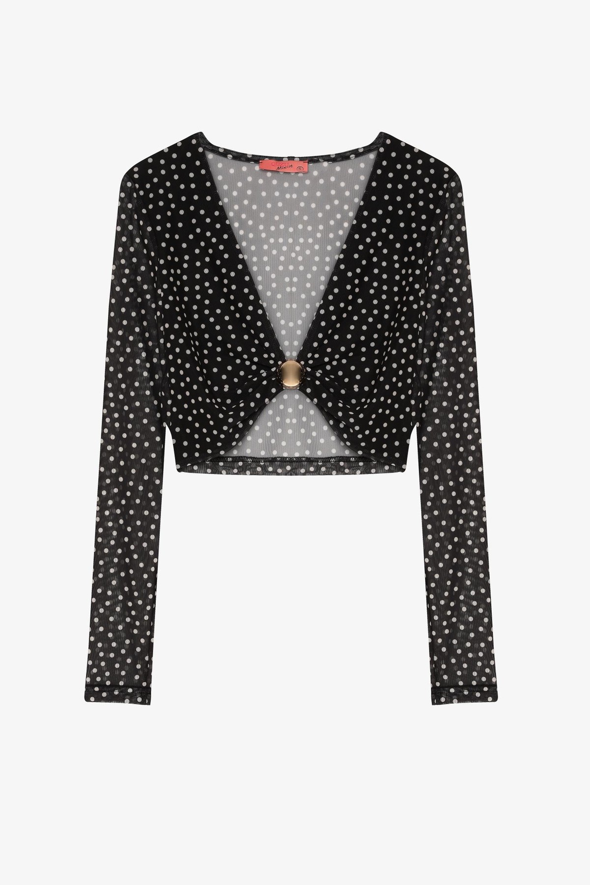 Quzu Toka Detaylı Bluz Siyah