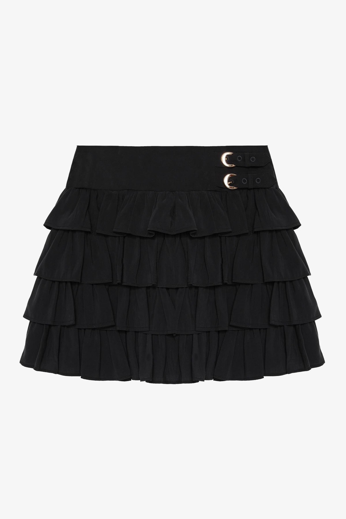 Quzu Toka Detaylı Etek Siyah