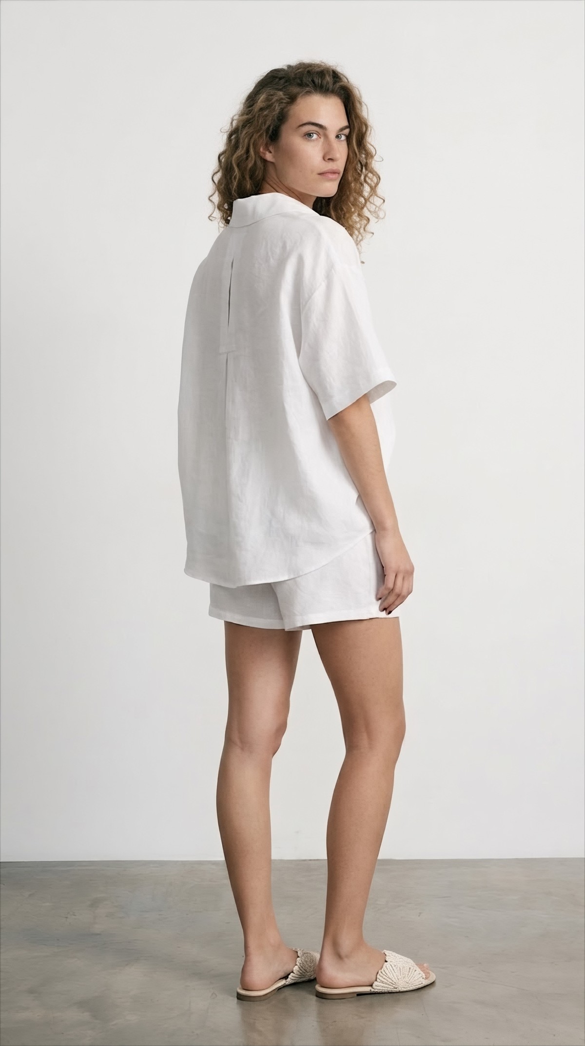 Quzu Transparan Detaylı Gömlek Ekru