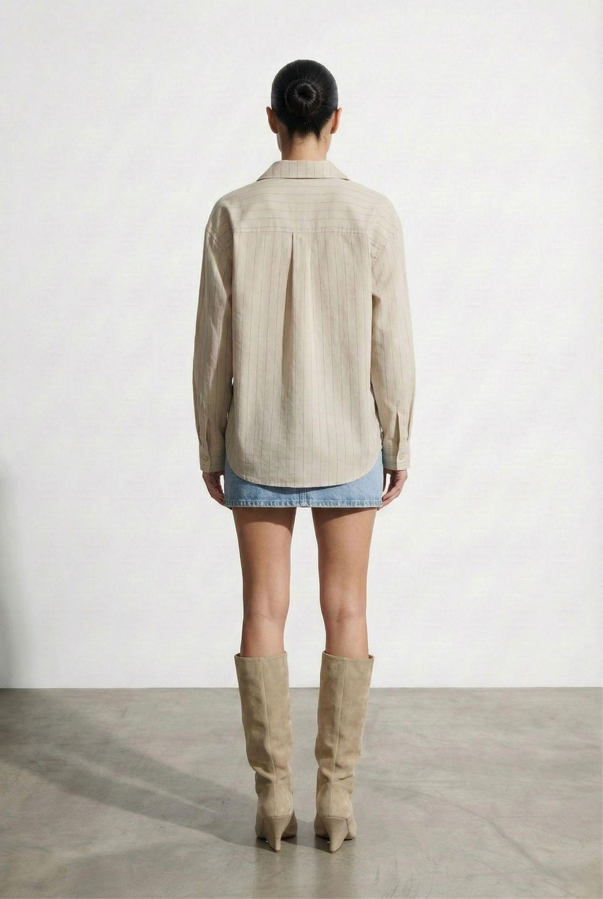 Quzu Transparan Gömlek Bej