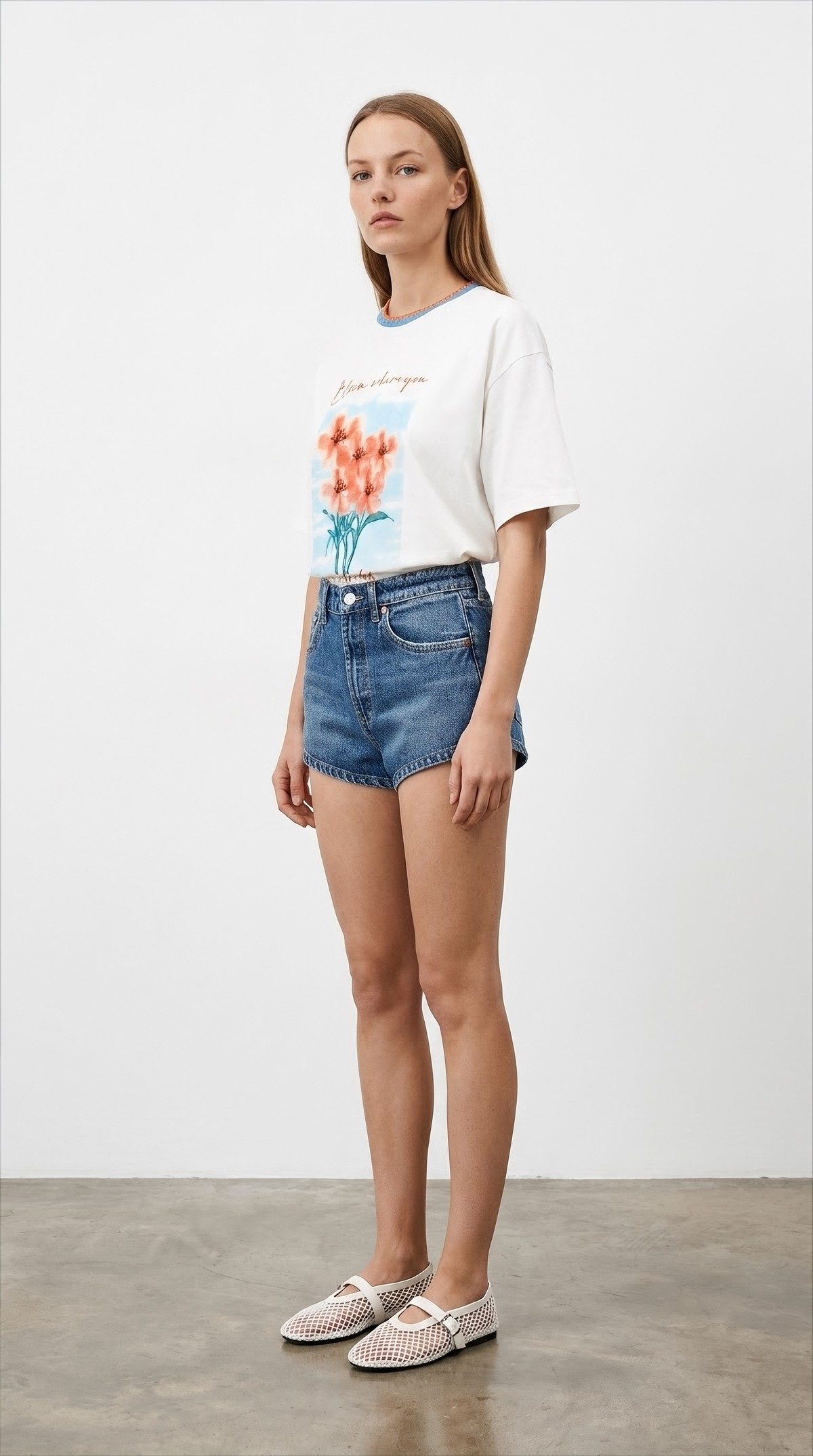 Quzu Triko Detaylı T-shirt Ekru