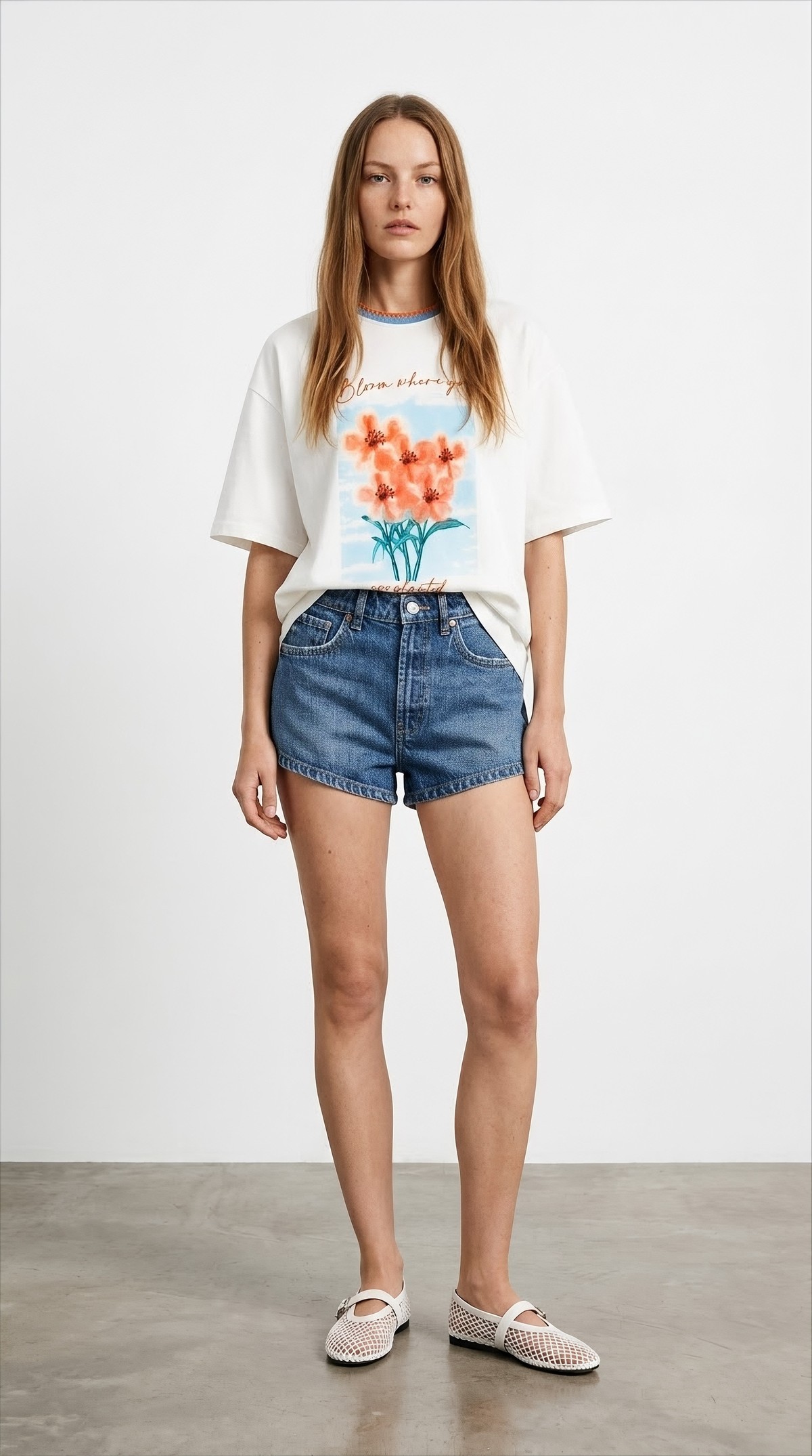 Quzu Triko Detaylı T-shirt Ekru
