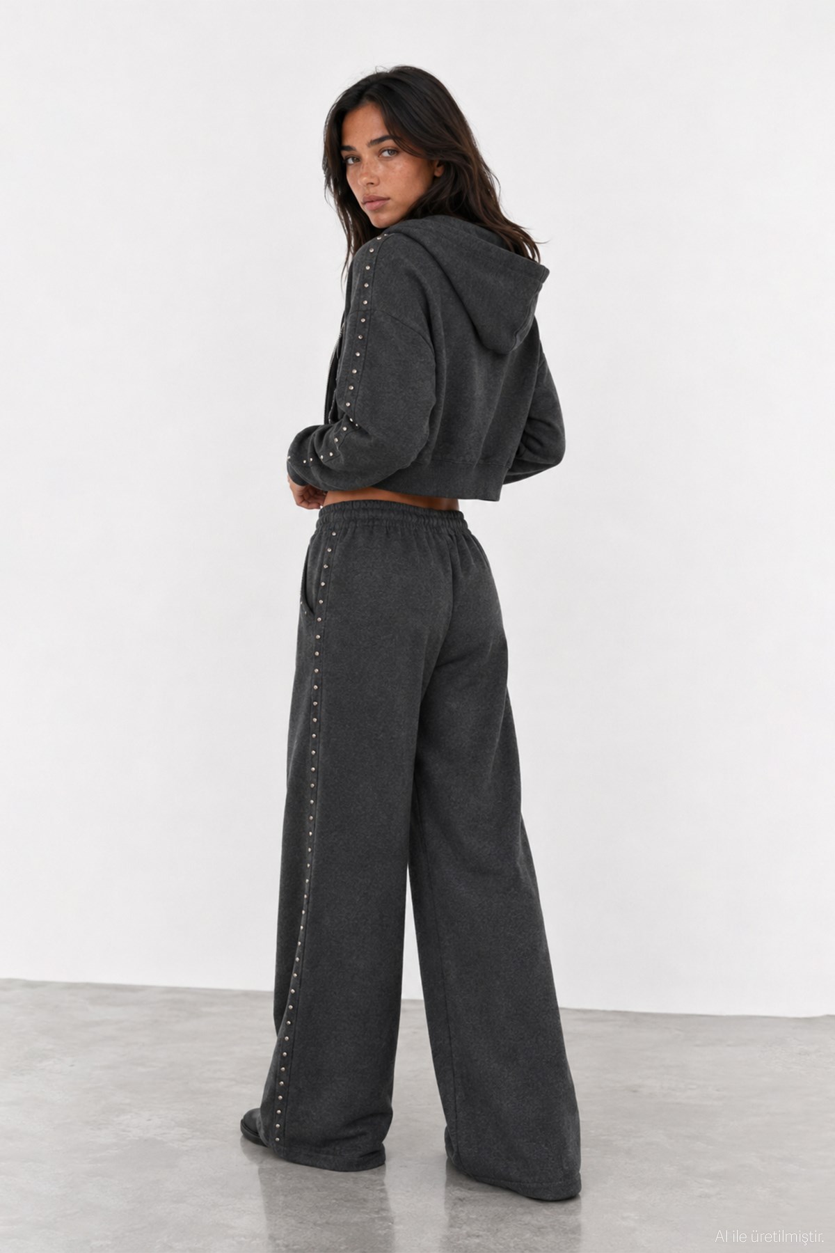 Quzu Trok Detaylı Sweatshirt Antrasit