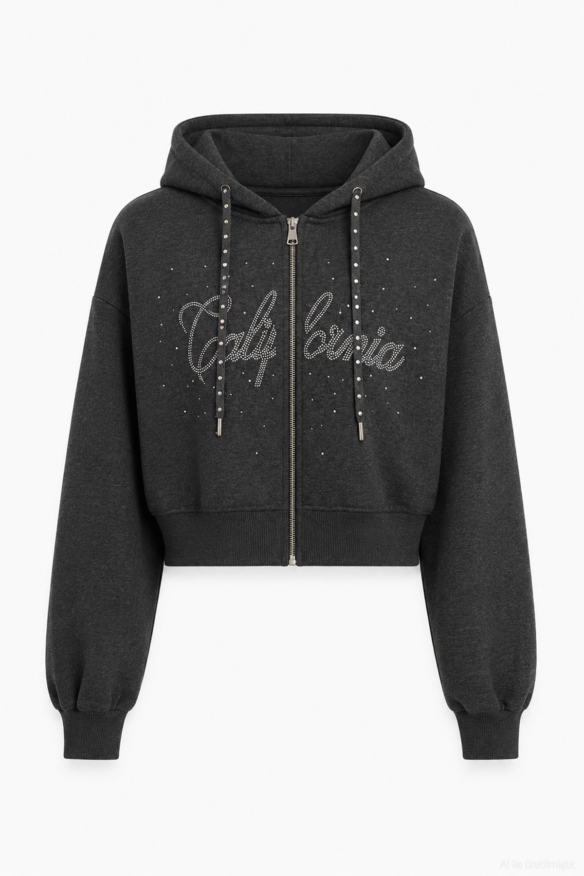 Quzu Trok Detaylı Sweatshirt Antrasit