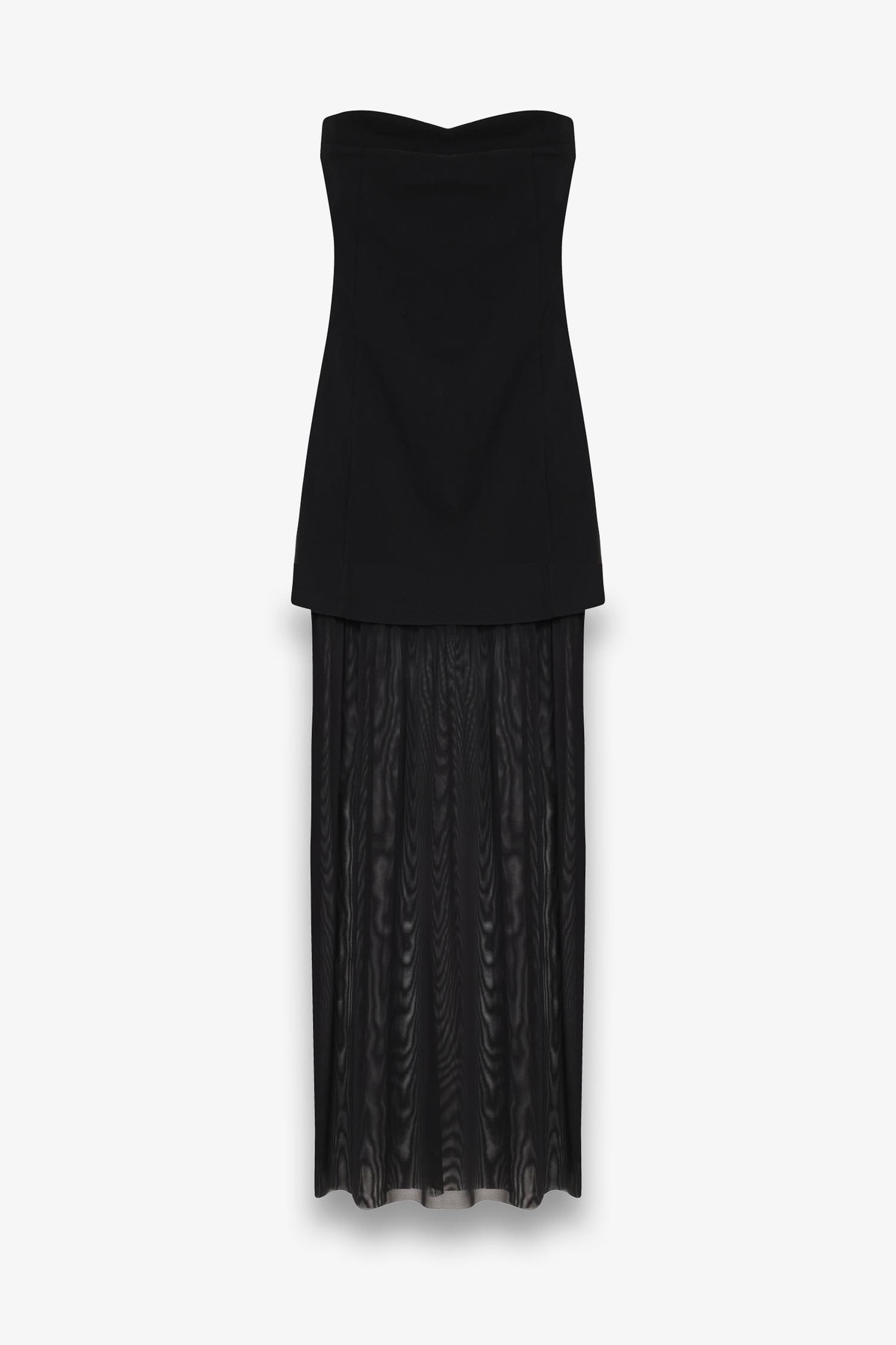 Quzu Tül Matchli Elbise Siyah