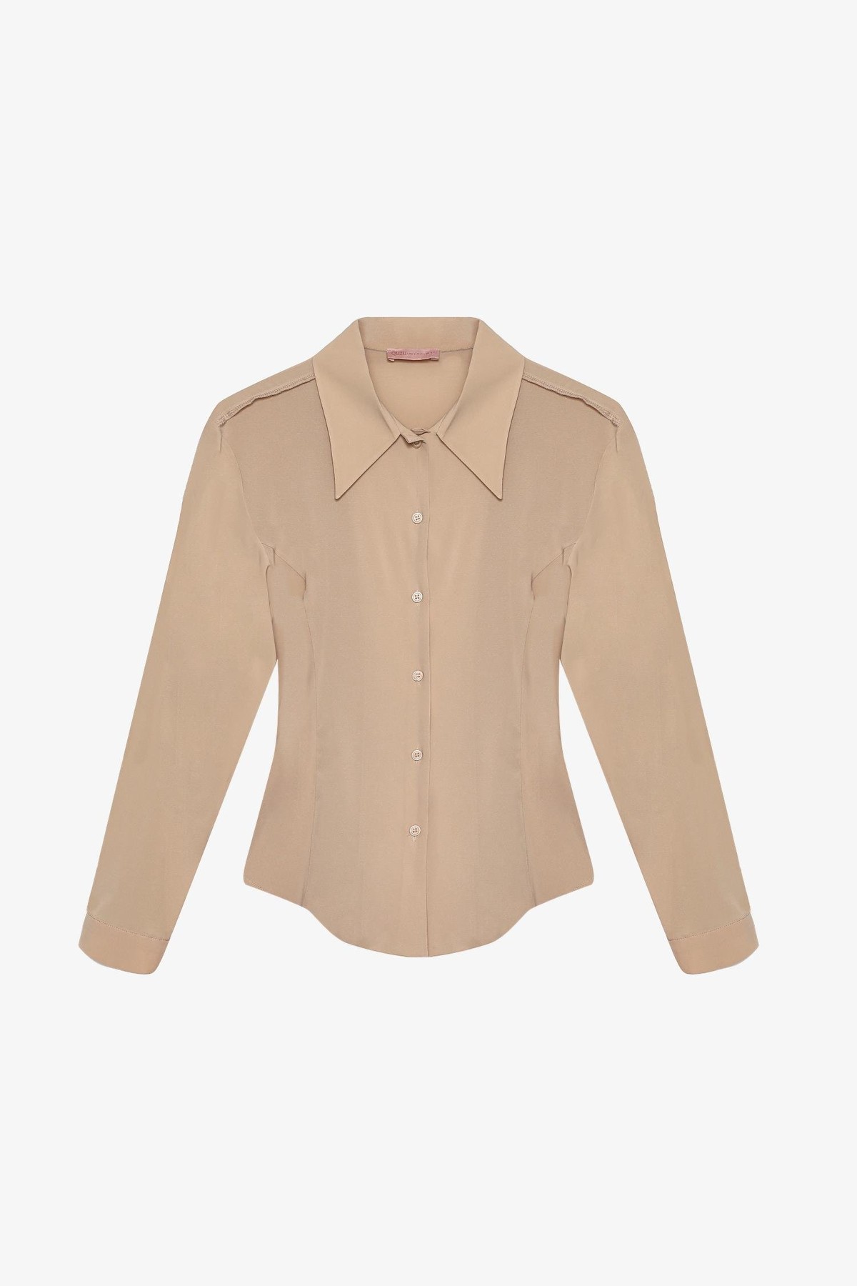 Quzu Uzun Kollu Gömlek Bej