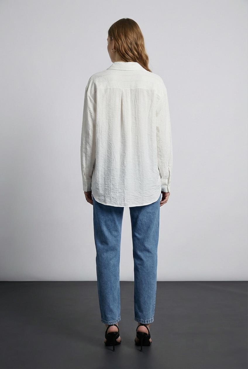 Quzu Uzun Kollu Gömlek Ekru