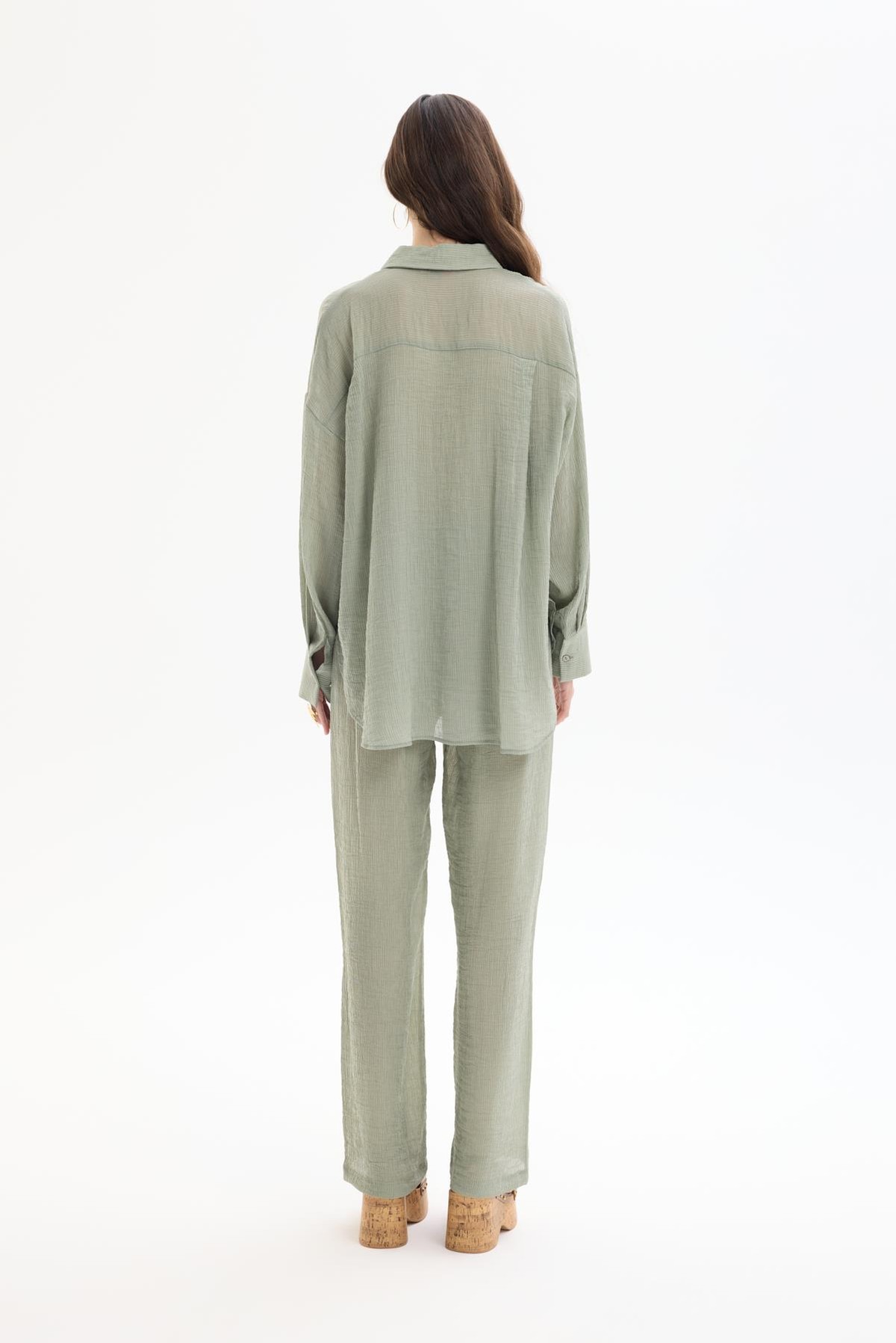 Quzu Uzun Kollu Gömlek Haki