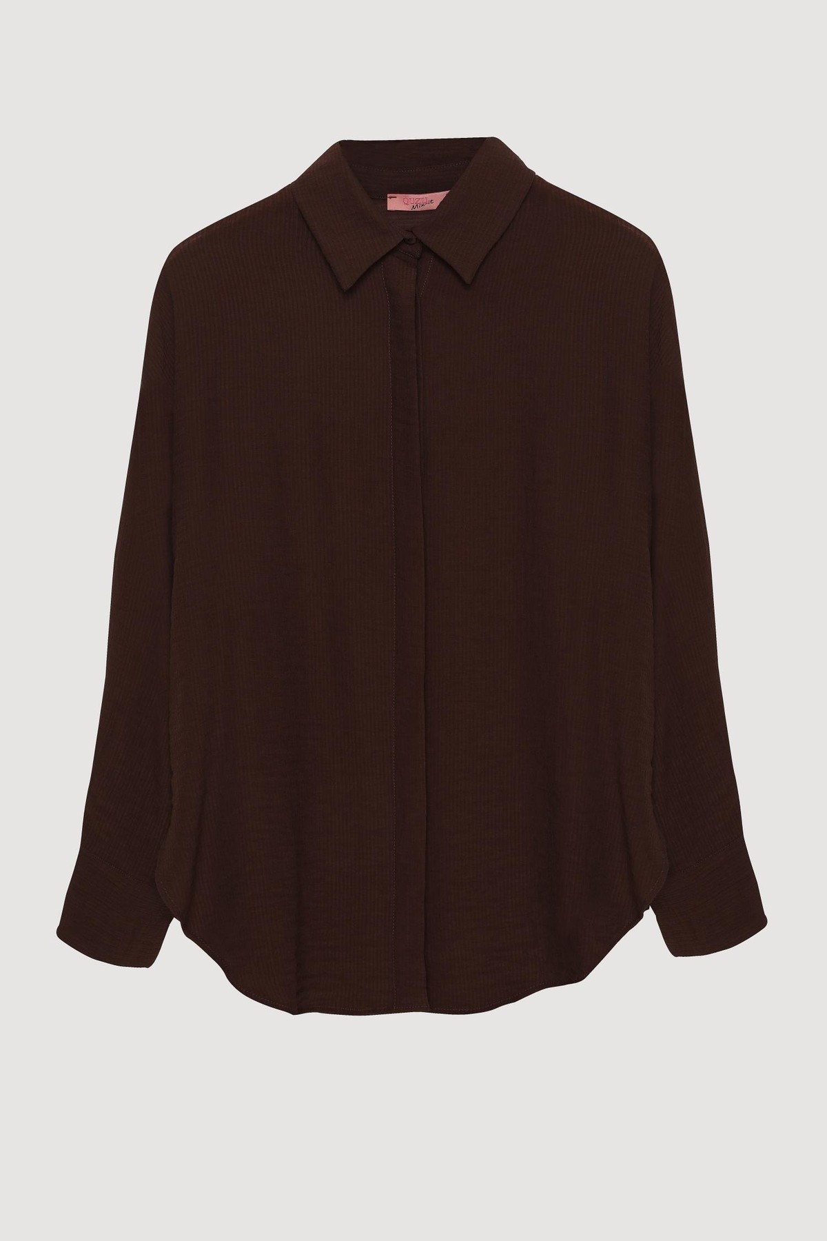 Quzu Uzun Kollu Gömlek Kahve