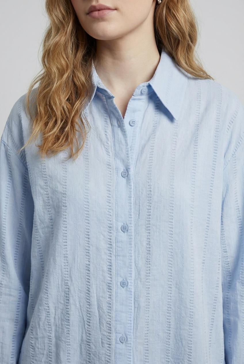 Quzu Uzun Kollu Gömlek Mavi
